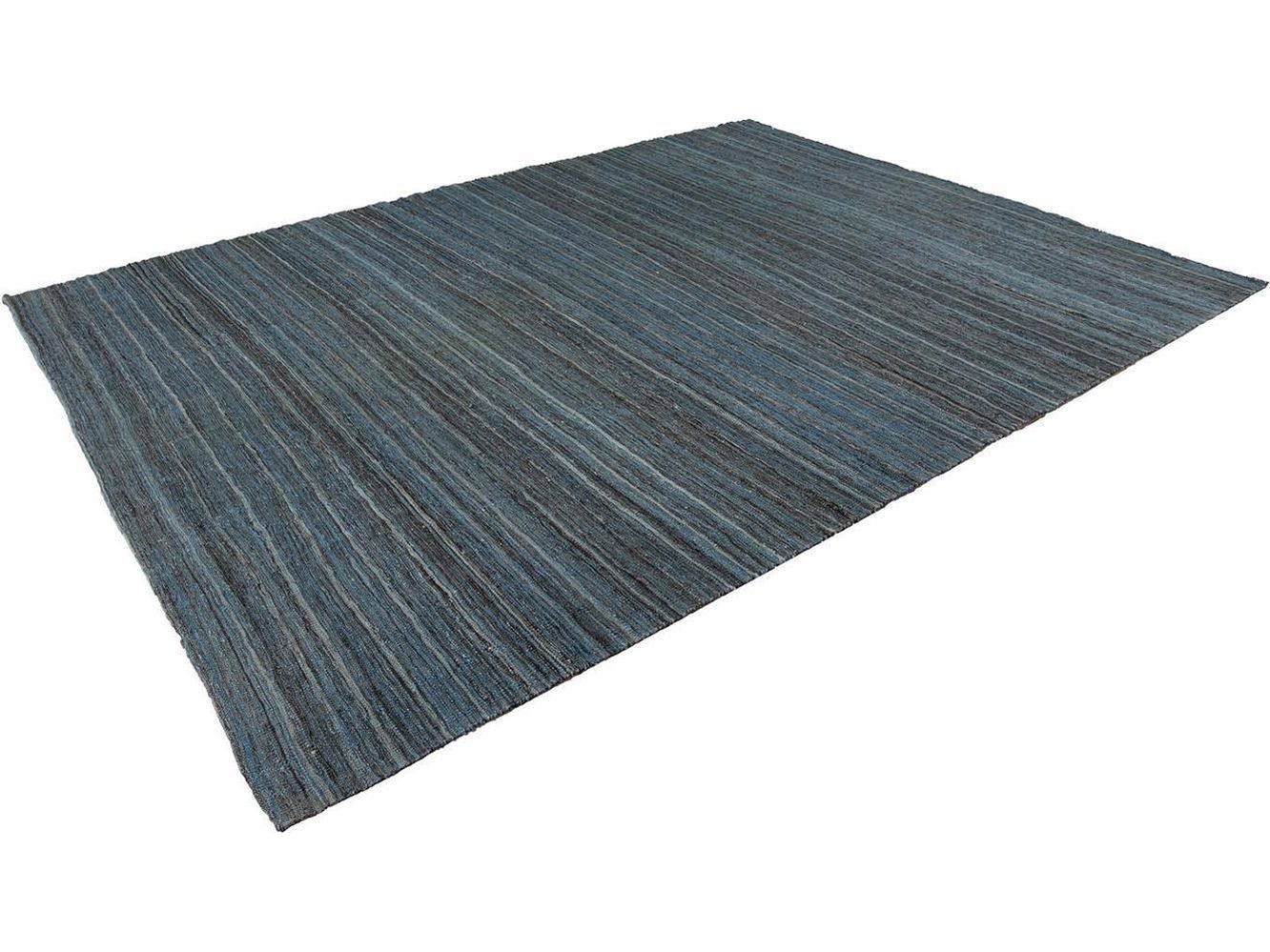 Modern Flat-Weave Kilim Striped Wool Rug 9 X 12