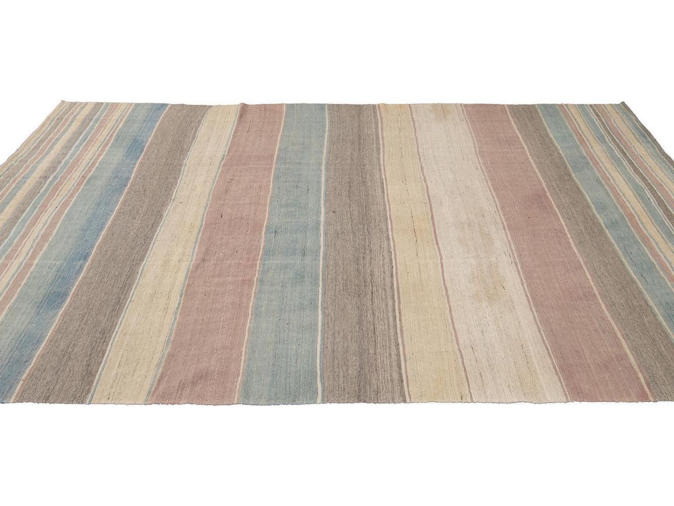 Modern Flat-Weave Kilim Wool Rug 9 X 12