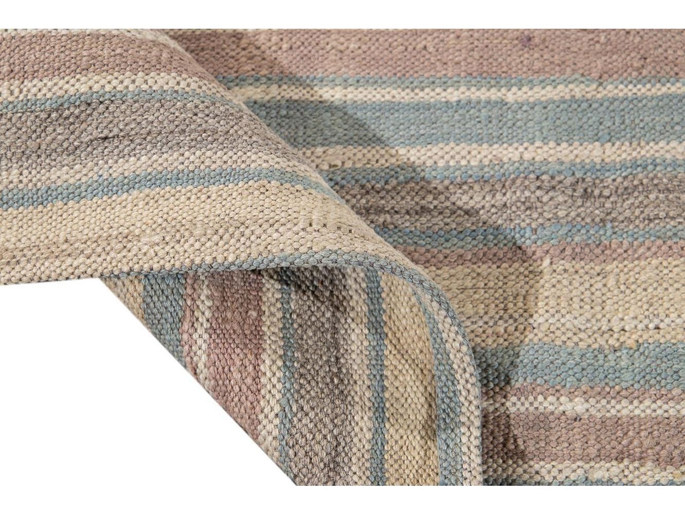 Modern Flat-Weave Kilim Wool Rug 9 X 12