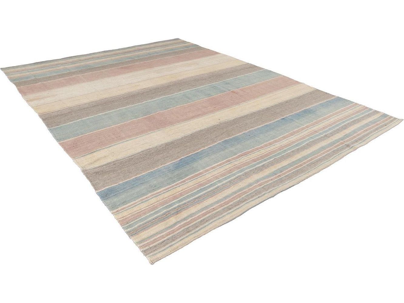 Modern Flat-Weave Kilim Wool Rug 9 X 12