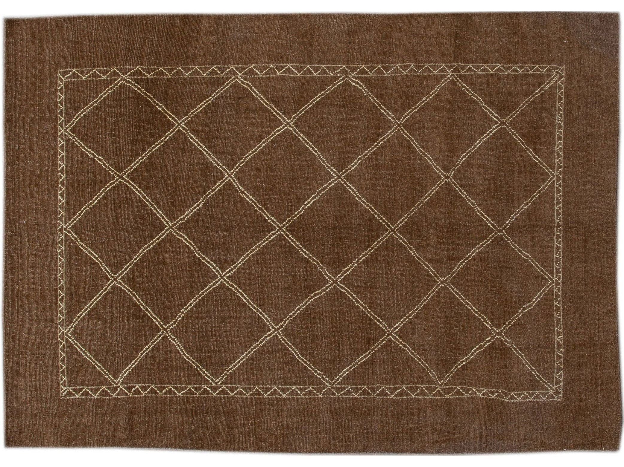 Modern Moroccan Wool Rug 7 X 10