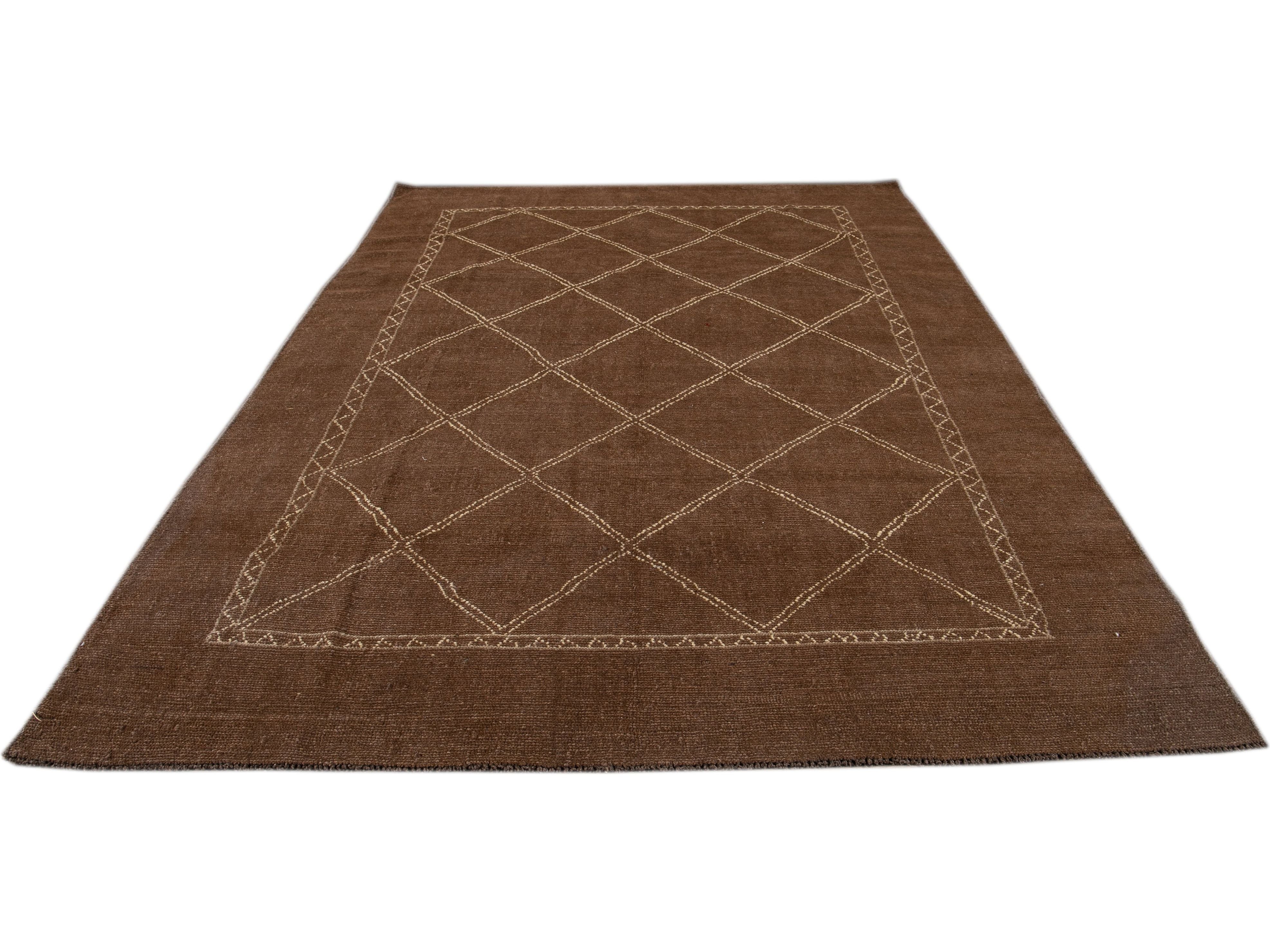 Modern Moroccan Wool Rug 7 X 10