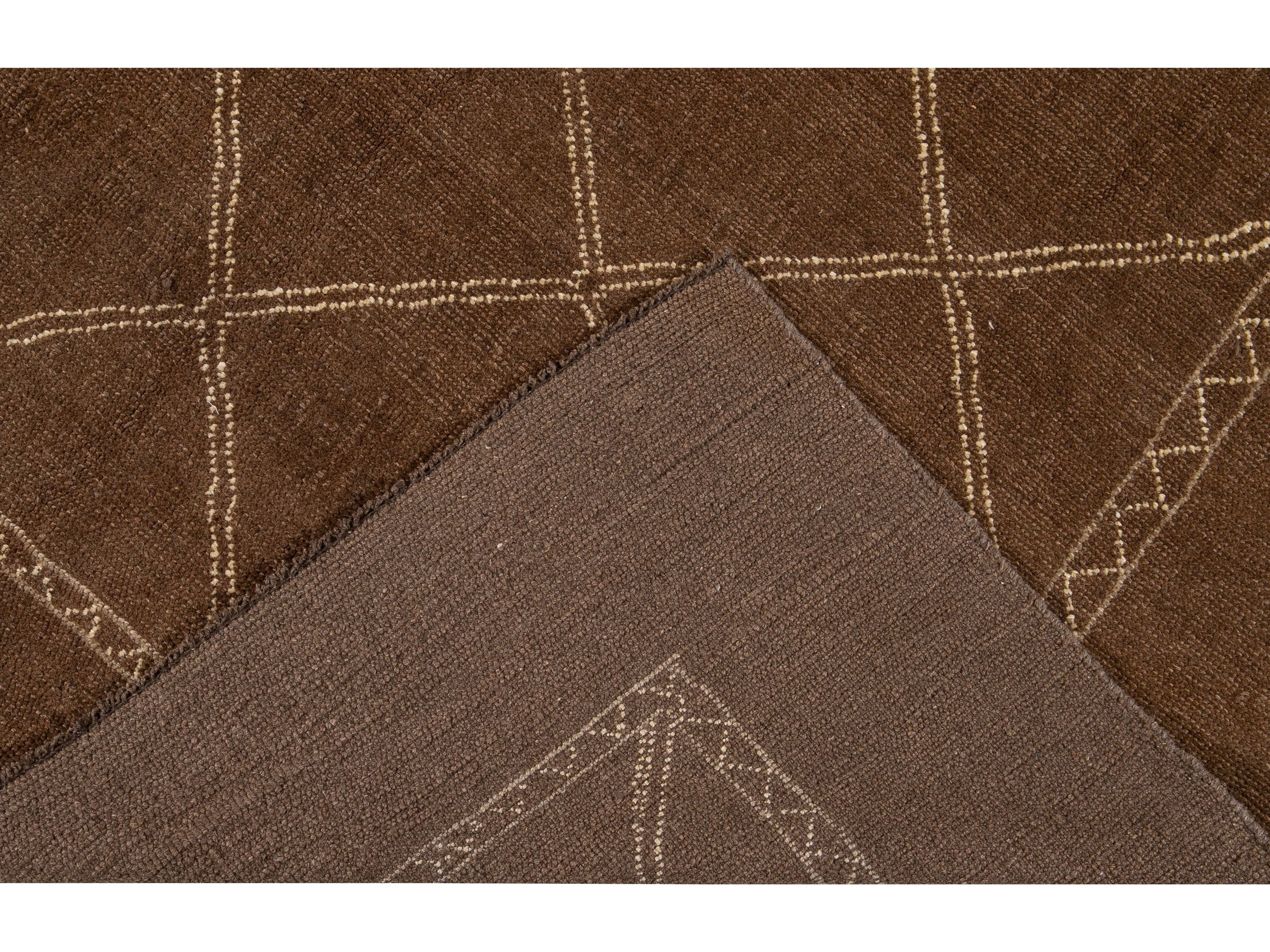 Modern Moroccan Wool Rug 7 X 10
