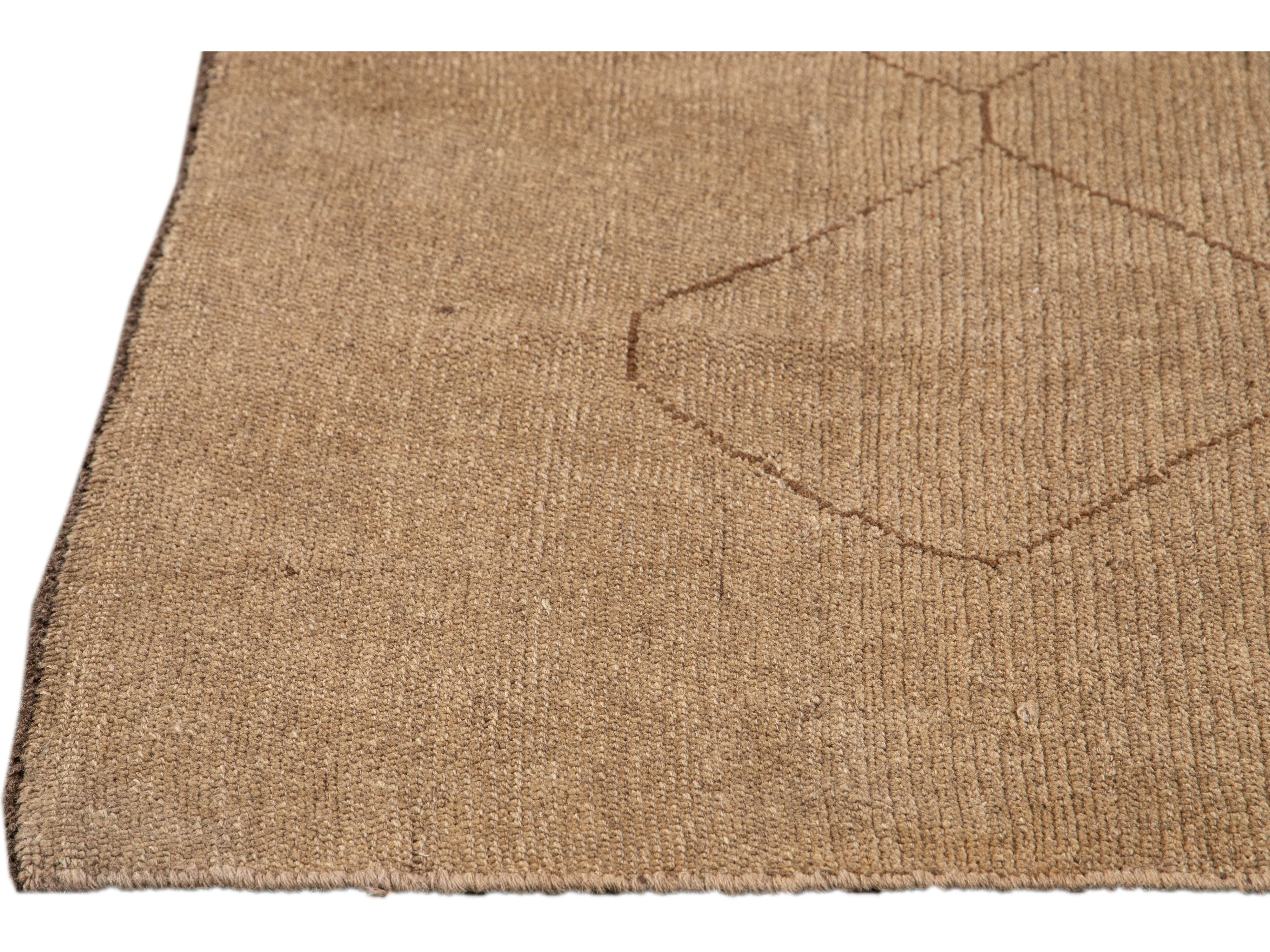 Modern Moroccan Wool Rug 9 X 10