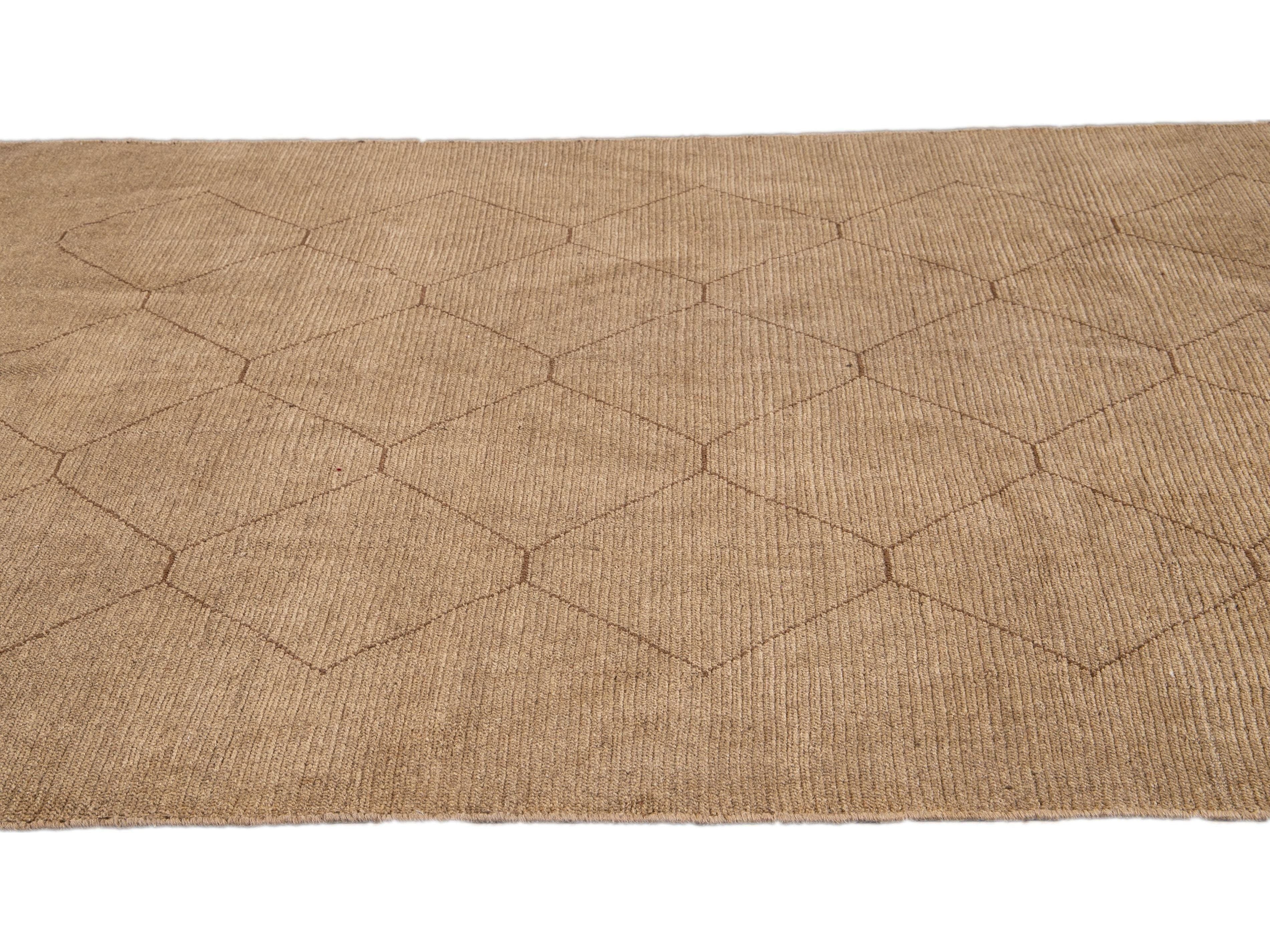 Modern Moroccan Wool Rug 9 X 10