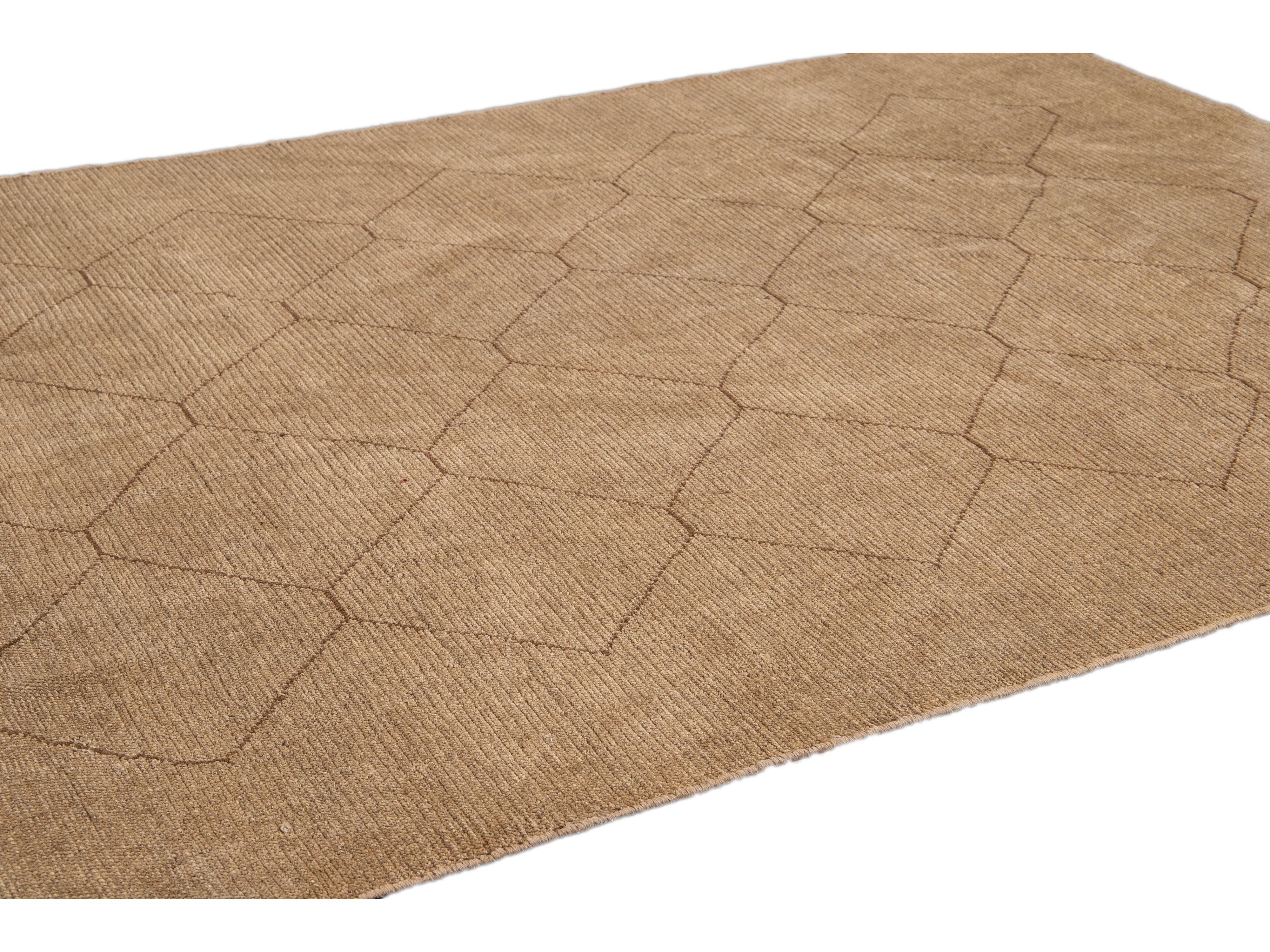 Modern Moroccan Wool Rug 9 X 10