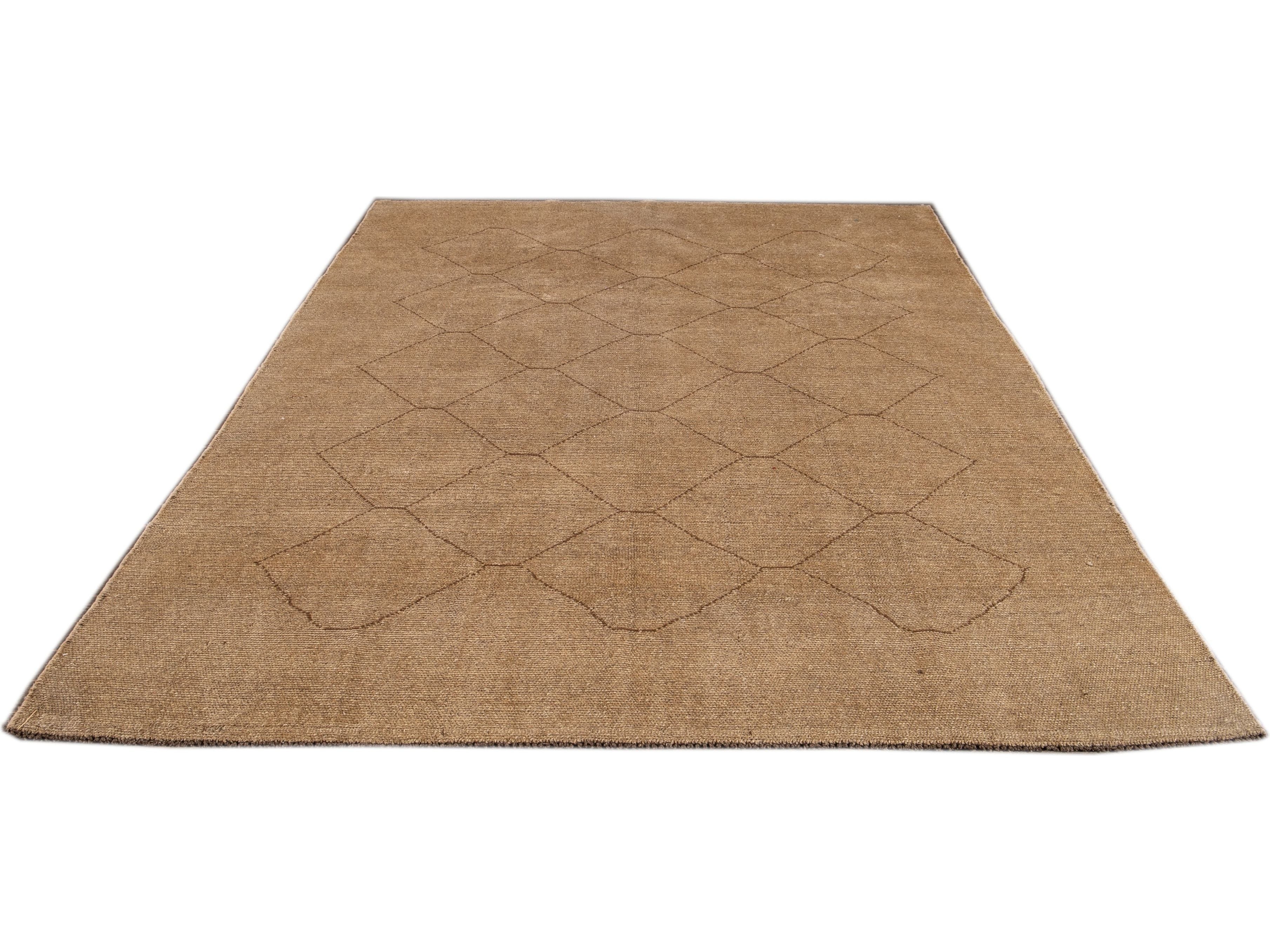Modern Moroccan Wool Rug 9 X 10