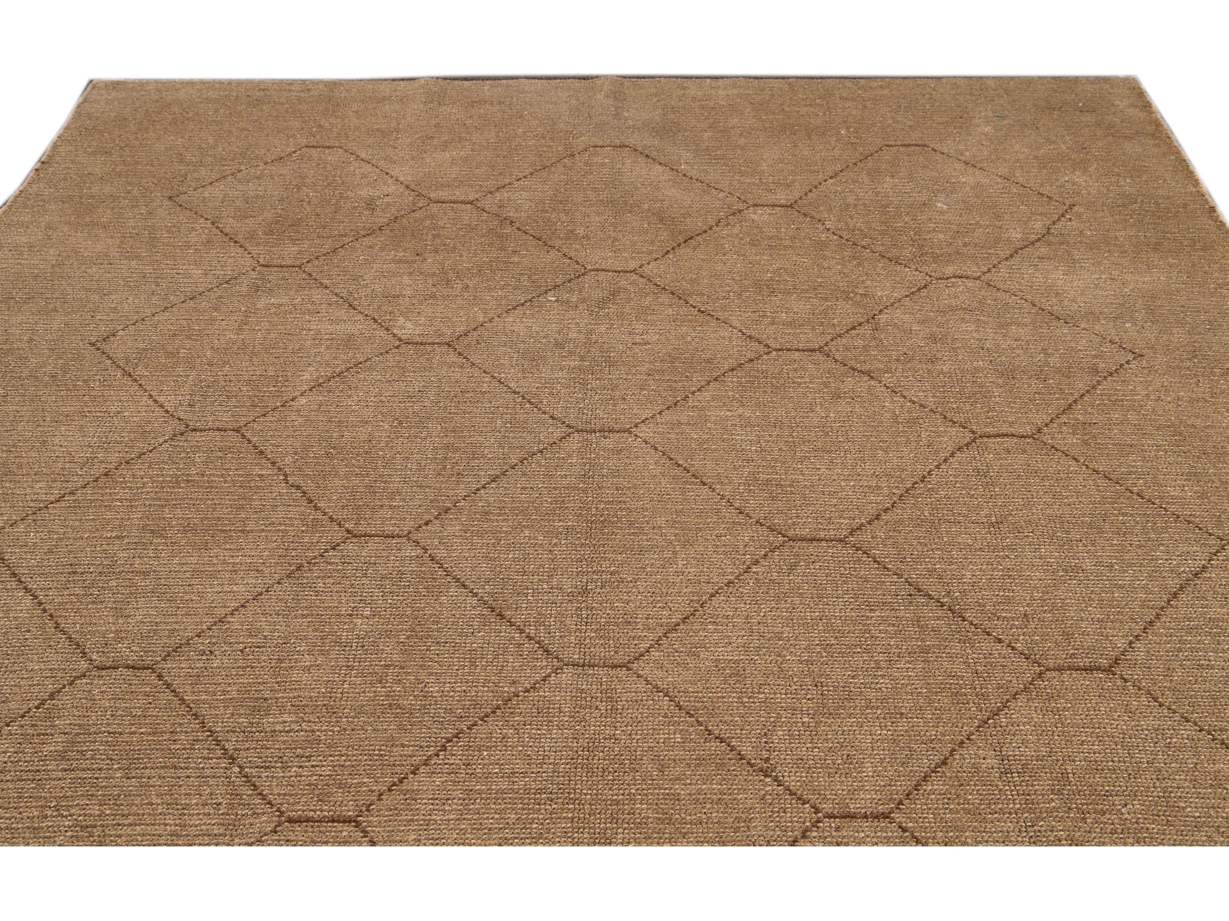 Modern Moroccan Wool Rug 9 X 10