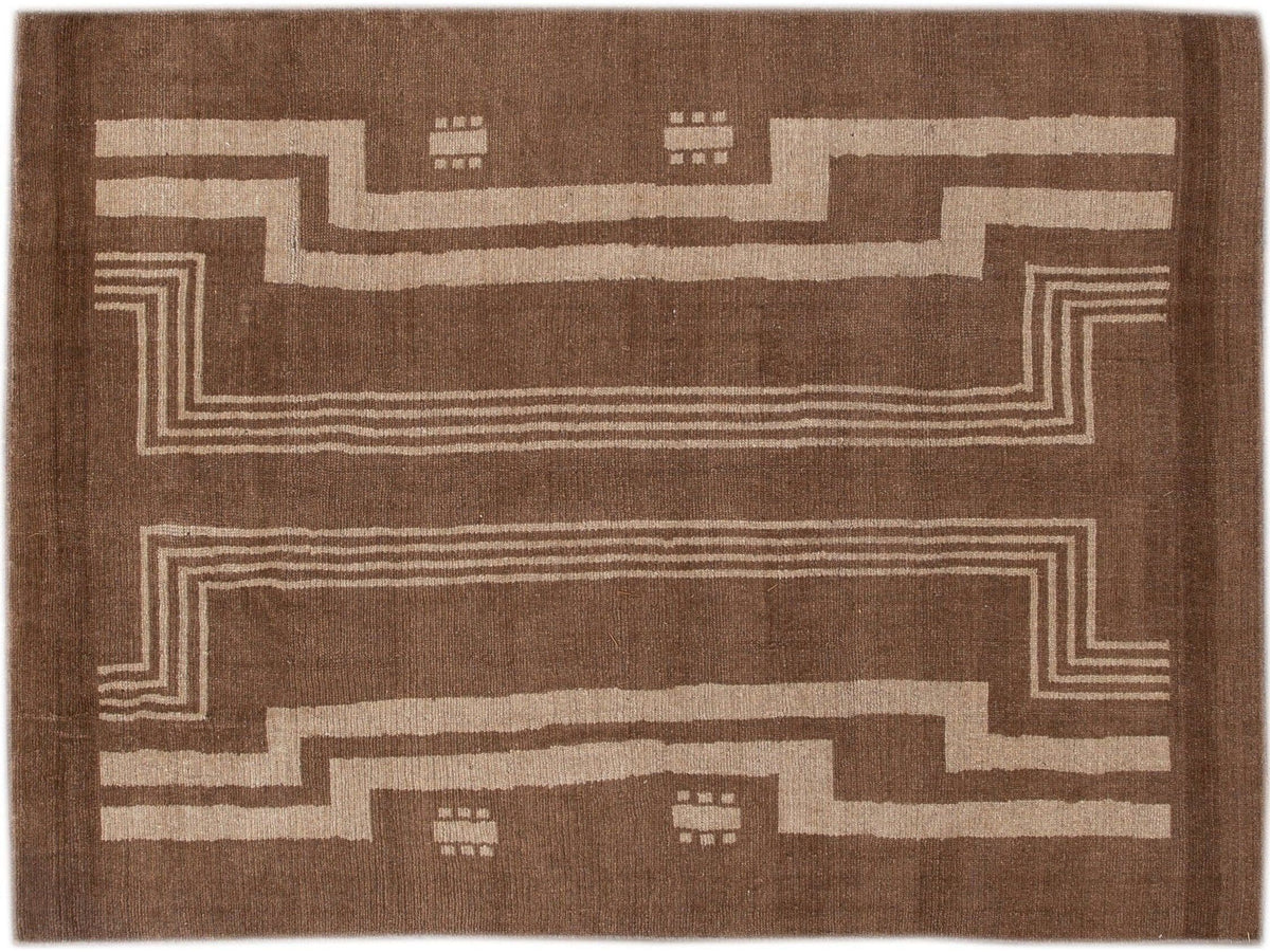Modern Art Deco Style Wool Rug 7 X 10