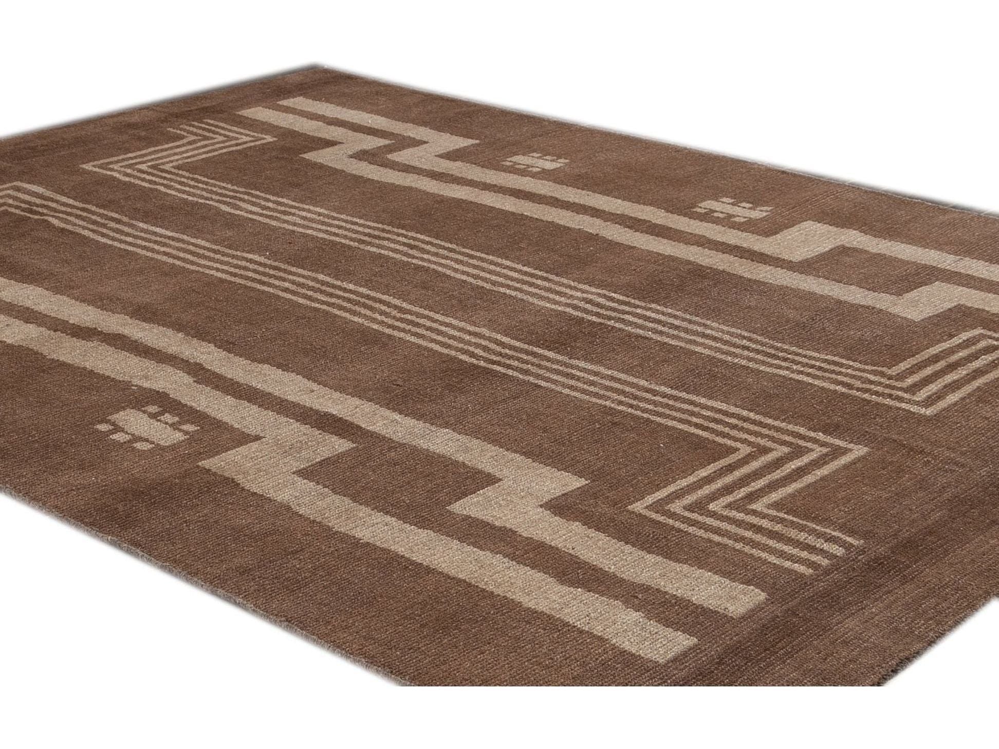 Modern Deco Style Wool Rug 7 X 10