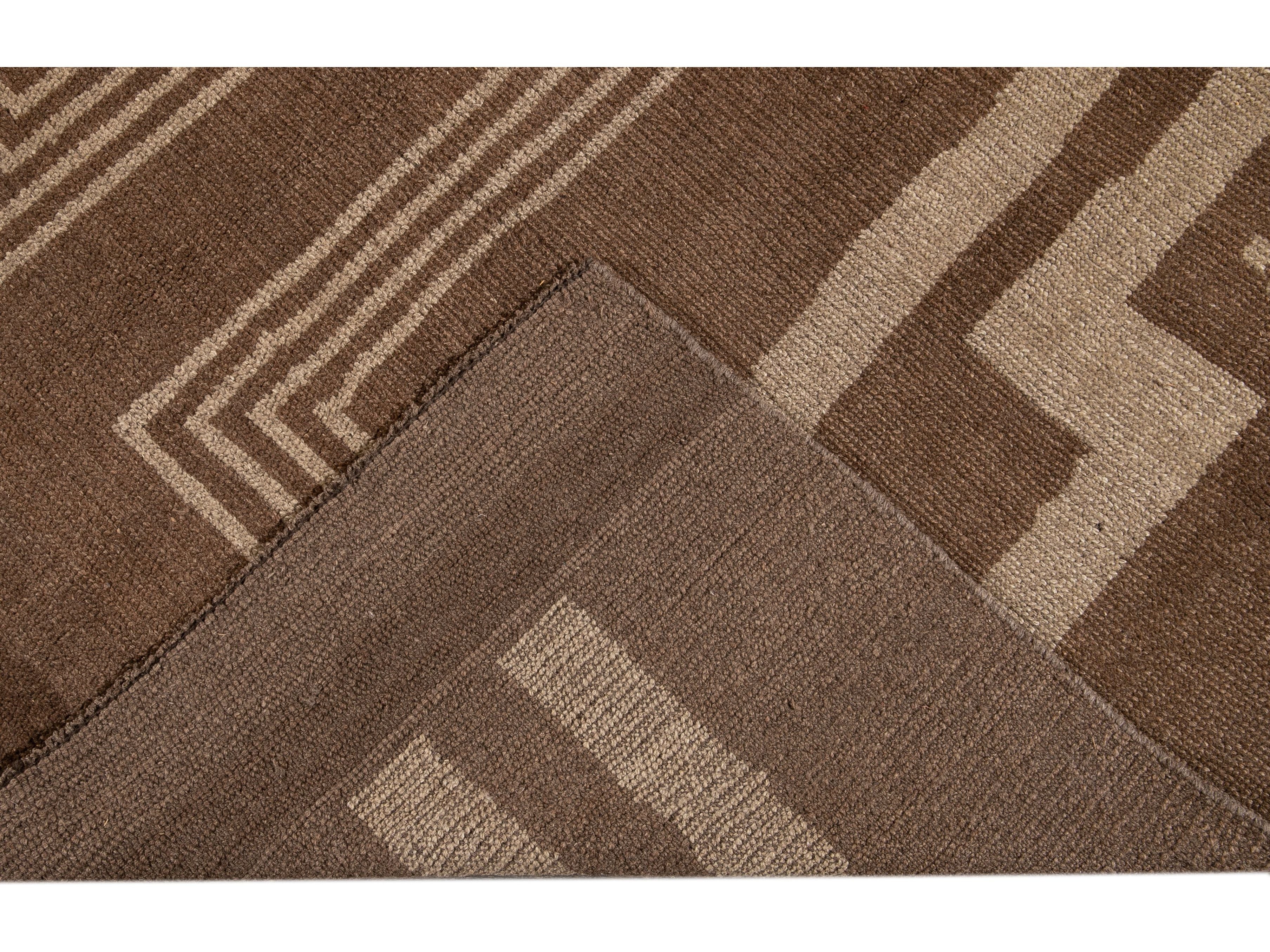 Modern Deco Style Wool Rug 7 X 10