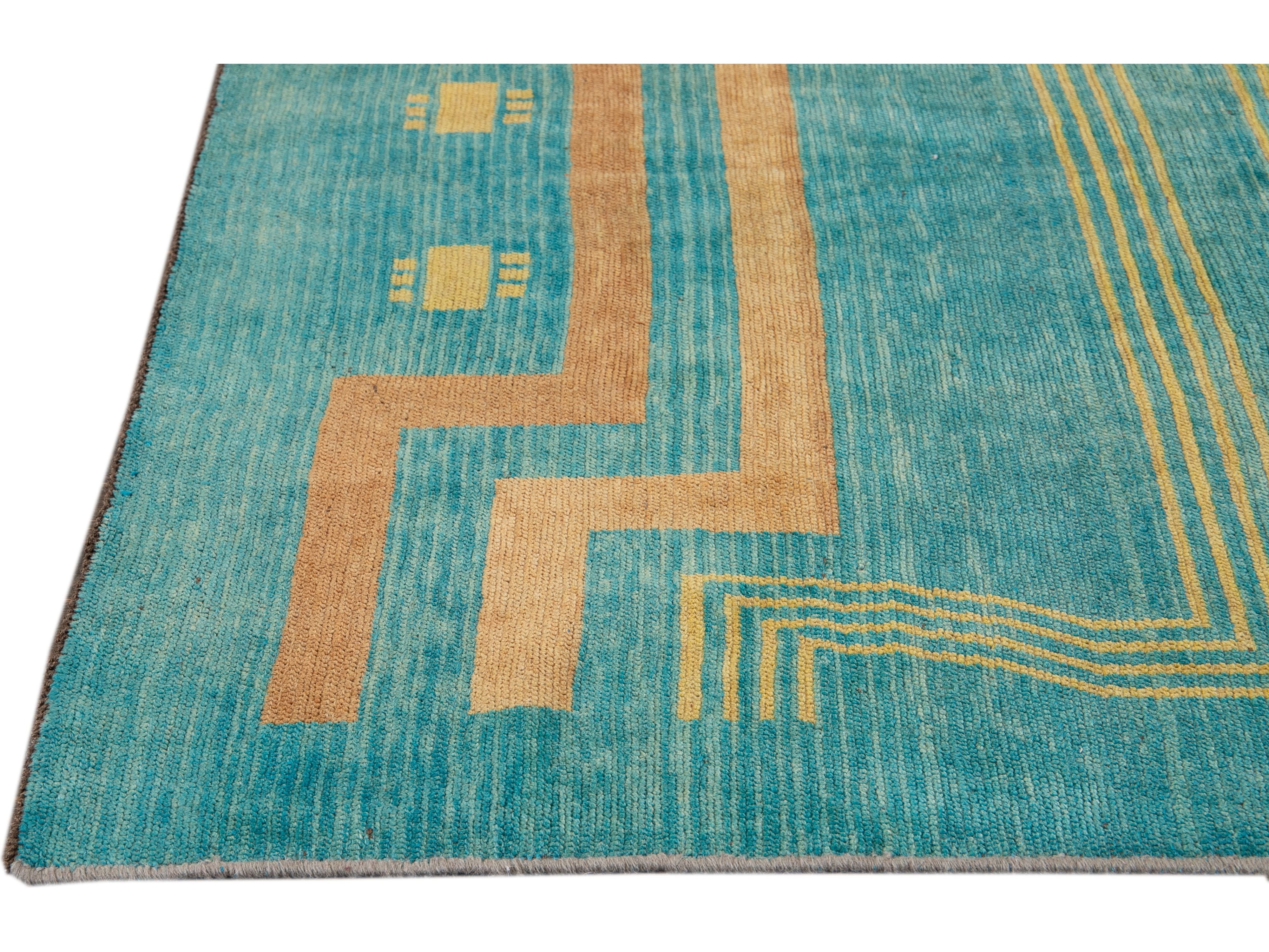 Modern Deco Style Wool Rug 7 X 7