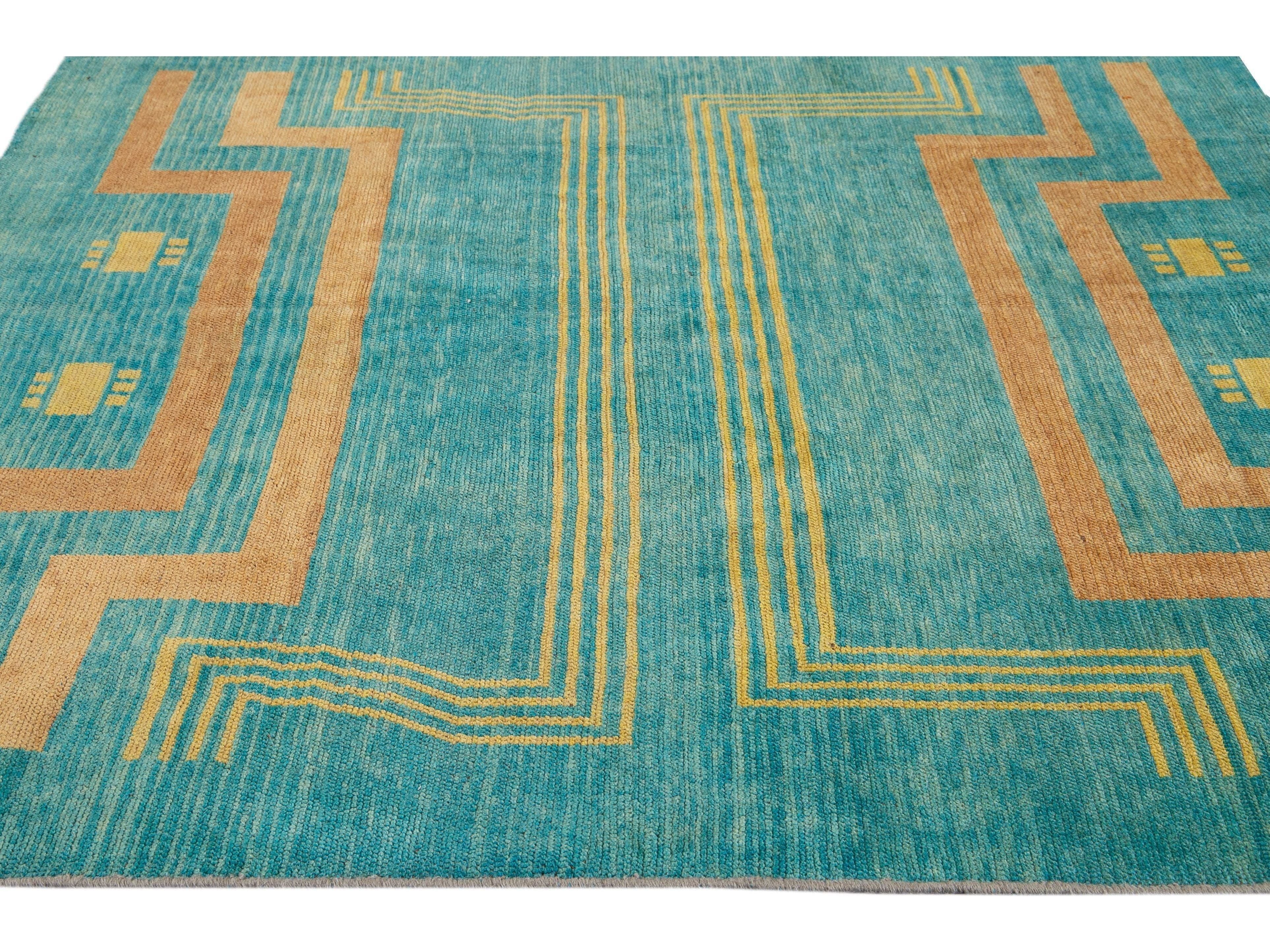Modern Deco Style Wool Rug 7 X 7