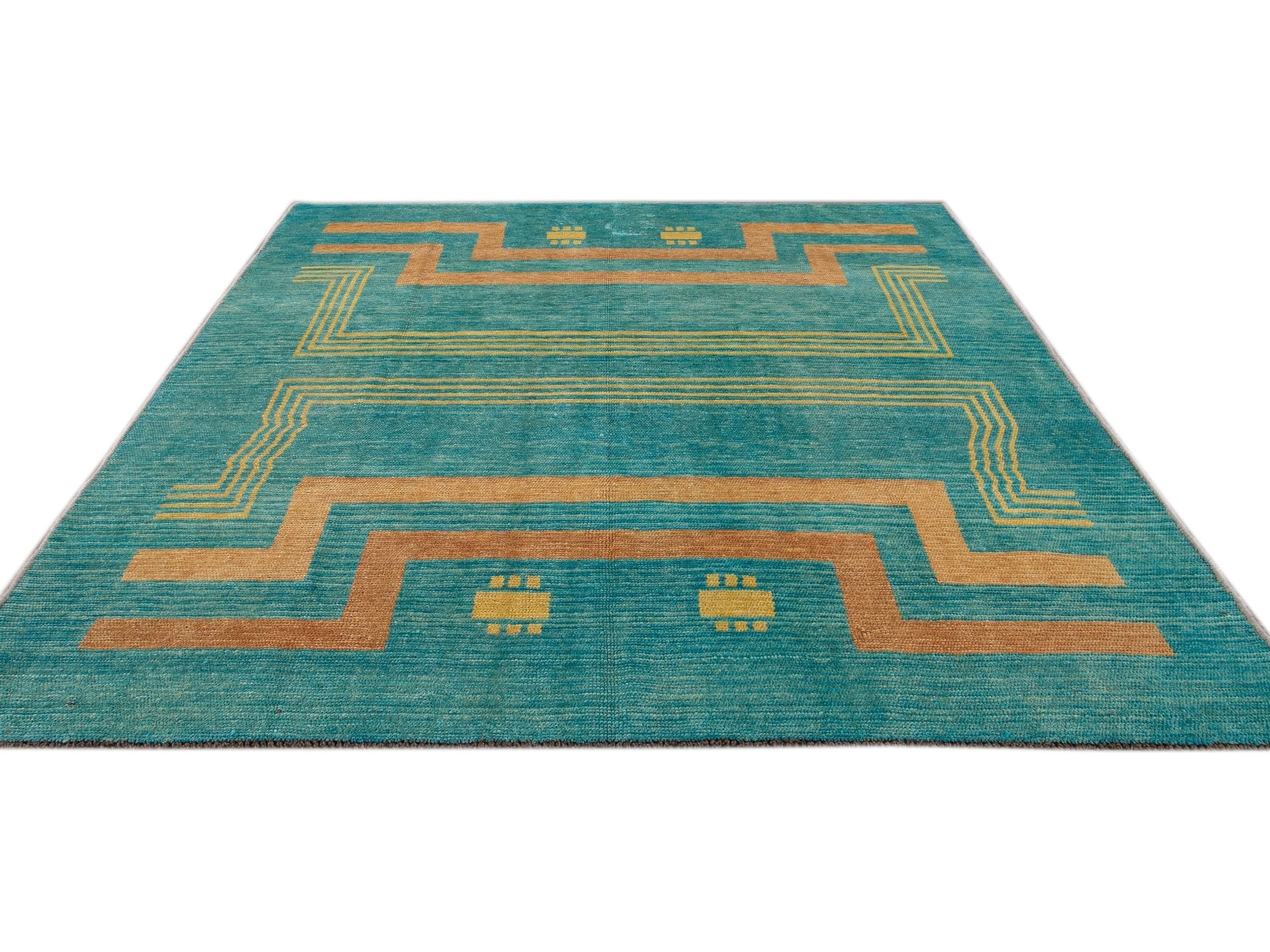 Modern Deco Style Wool Rug 7 X 7