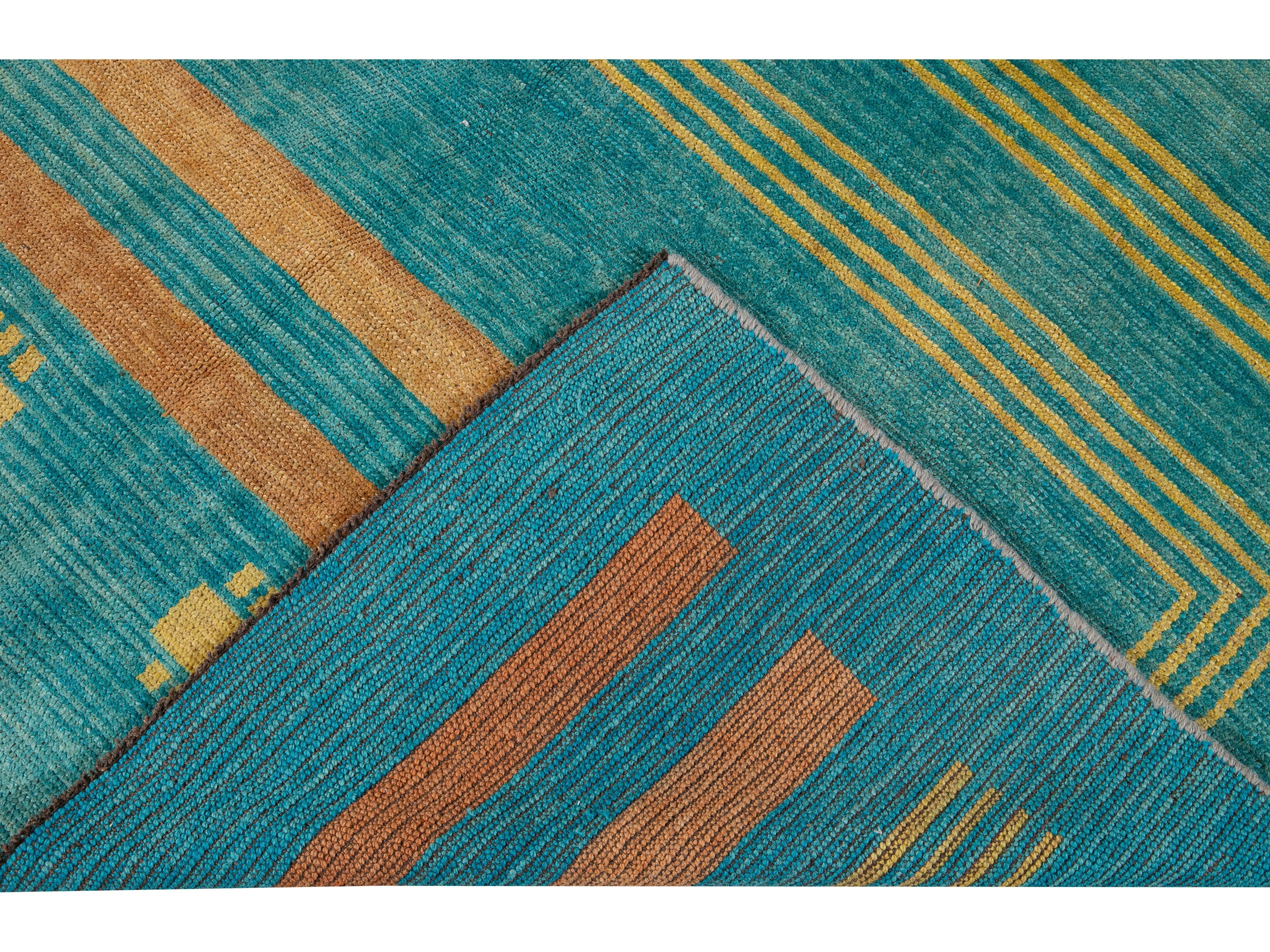 Modern Deco Style Wool Rug 7 X 7