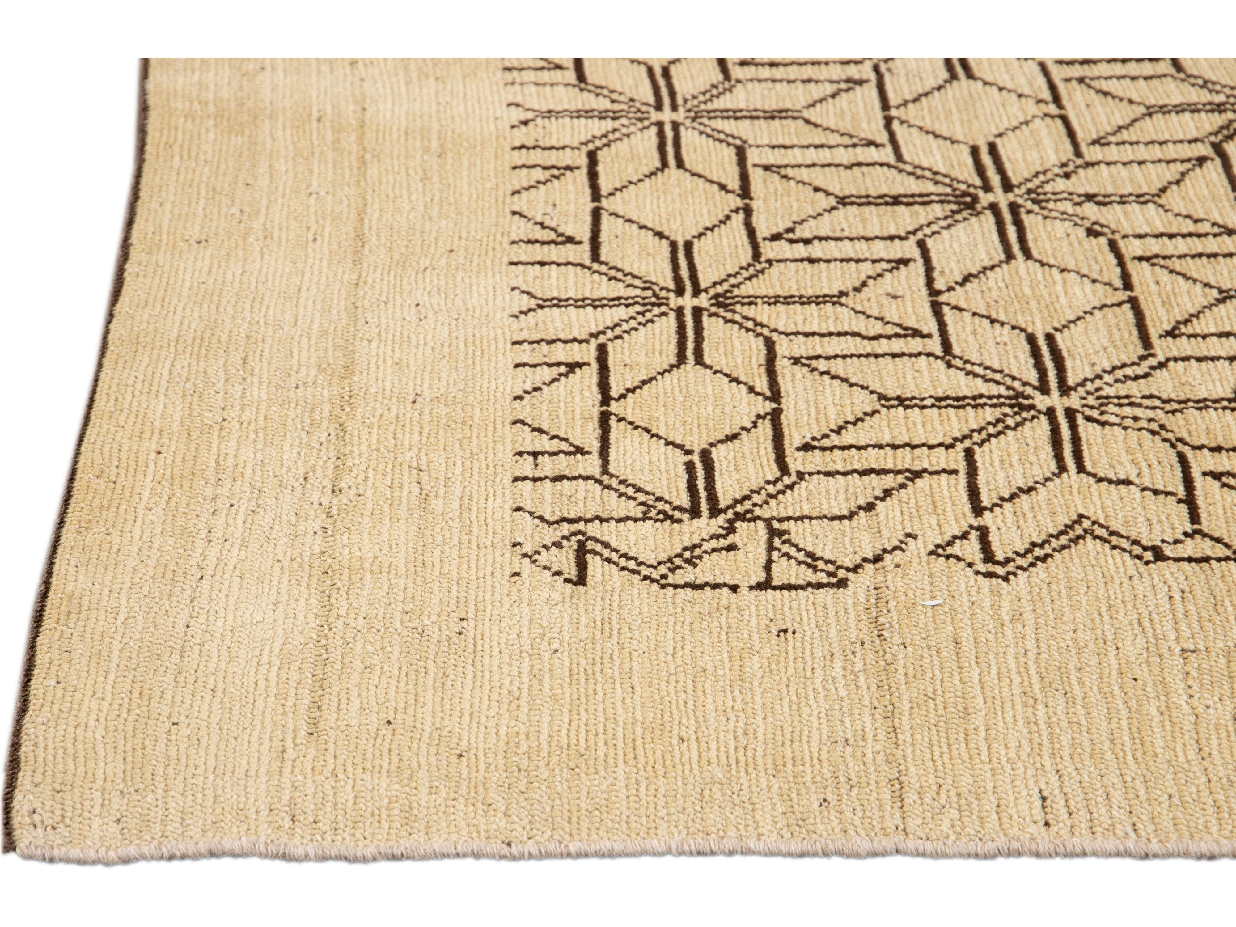 Modern Deco Style Wool Rug 7 X 9
