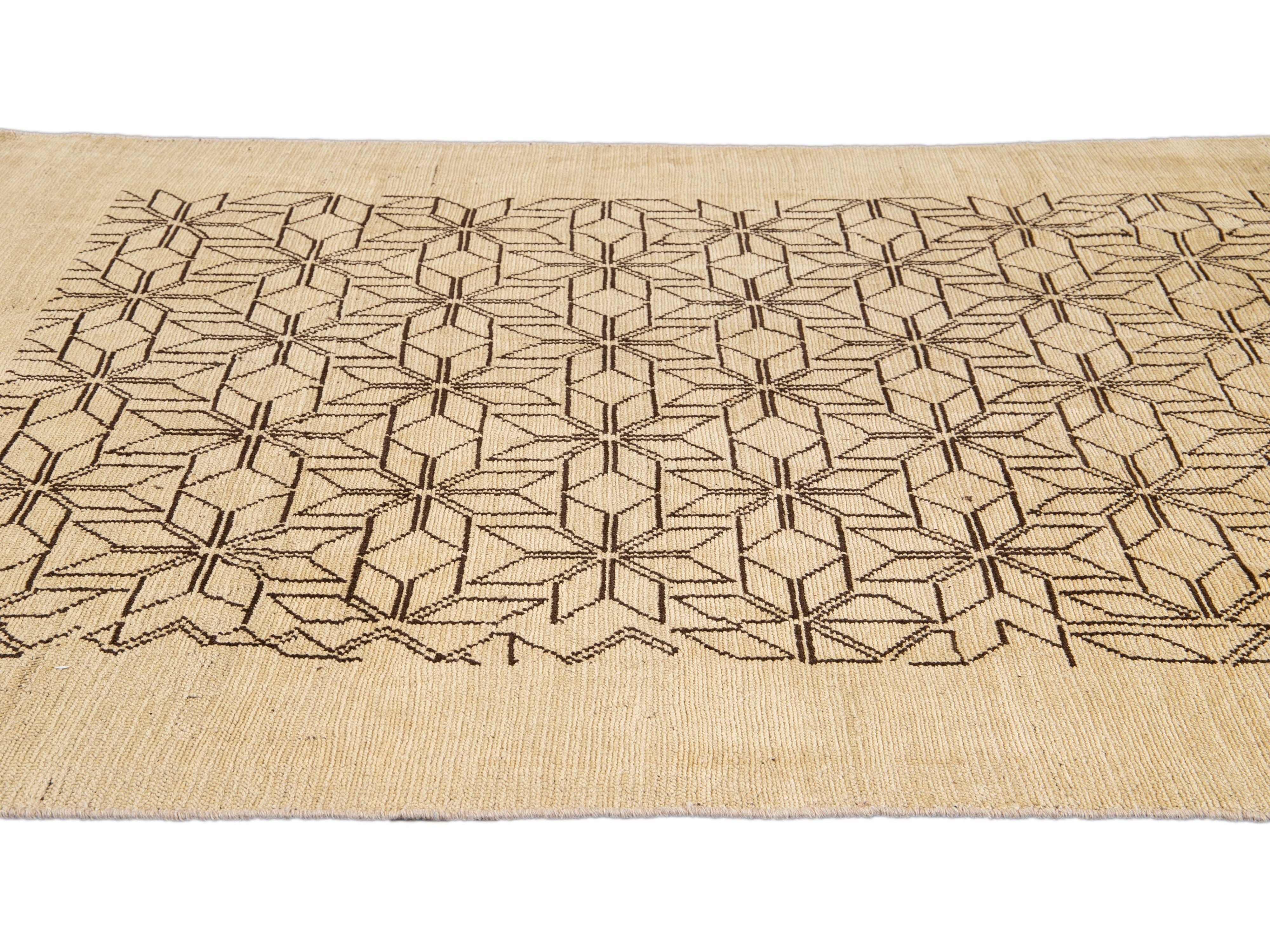 Modern Deco Style Wool Rug 7 X 9