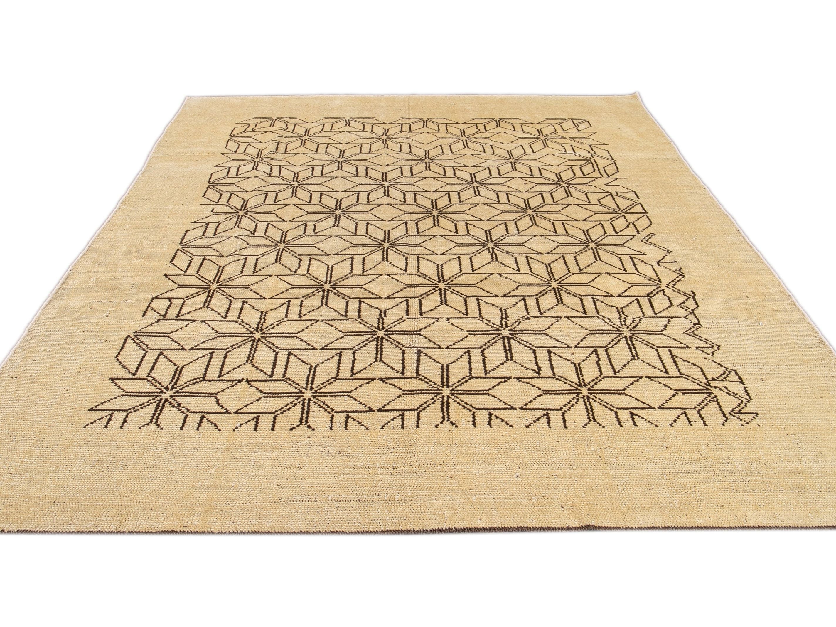 Modern Deco Style Wool Rug 7 X 9