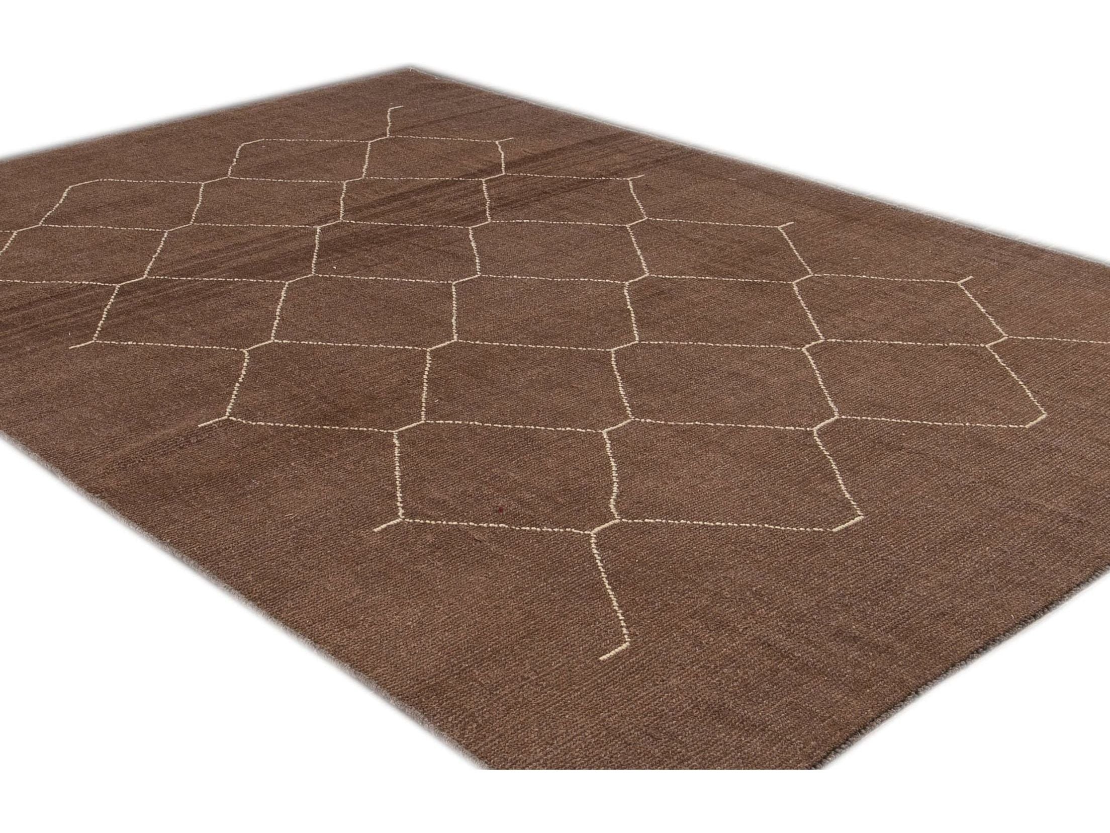 Modern Moroccan Wool Rug 7 X 10