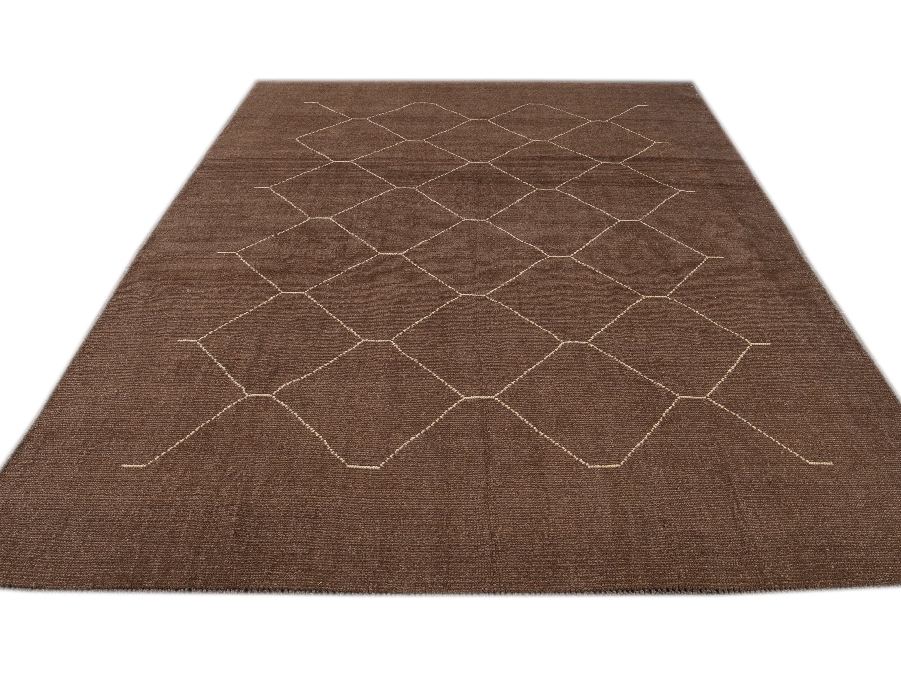 Modern Moroccan Wool Rug 7 X 10