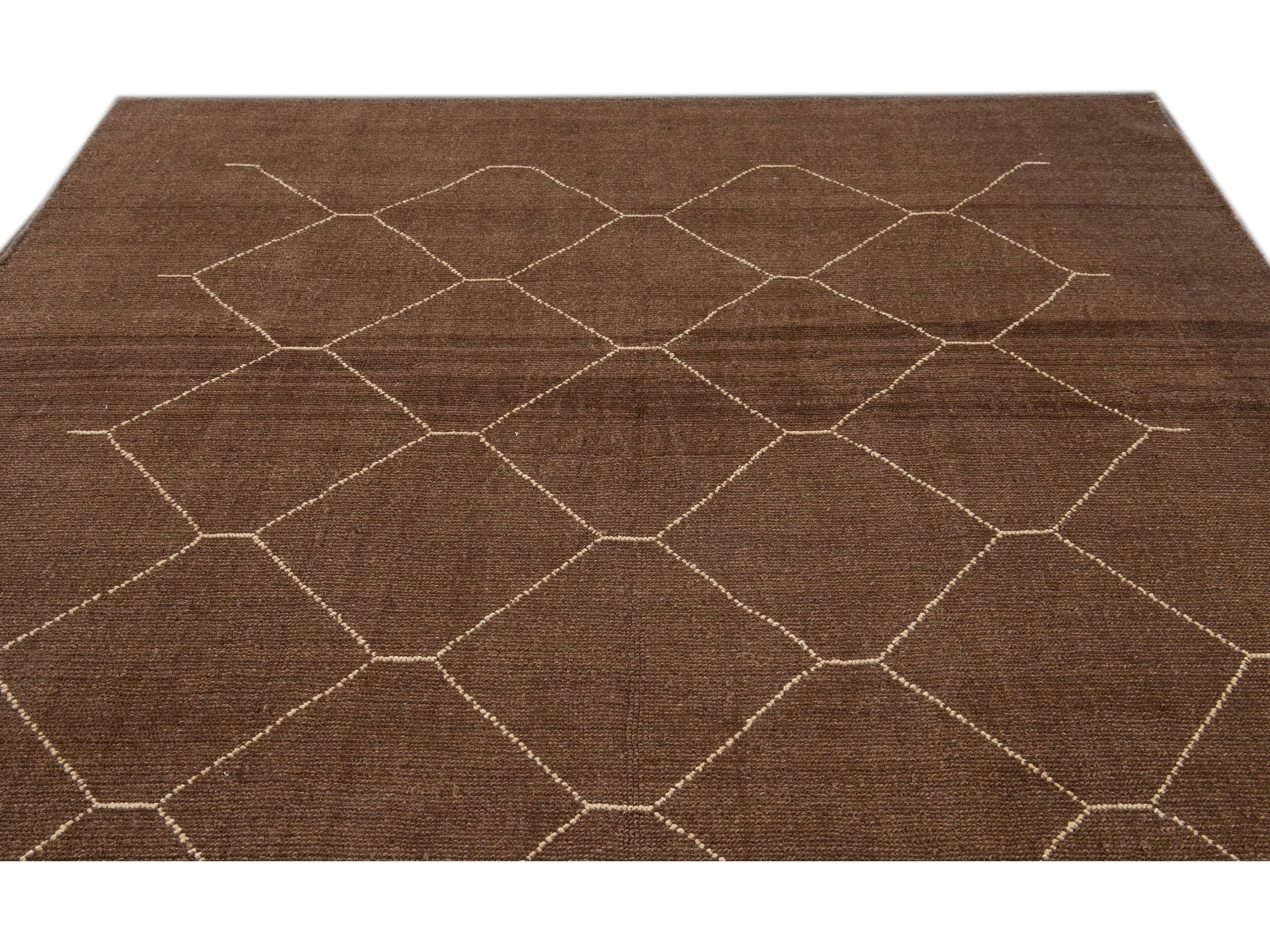 Modern Moroccan Wool Rug 7 X 10