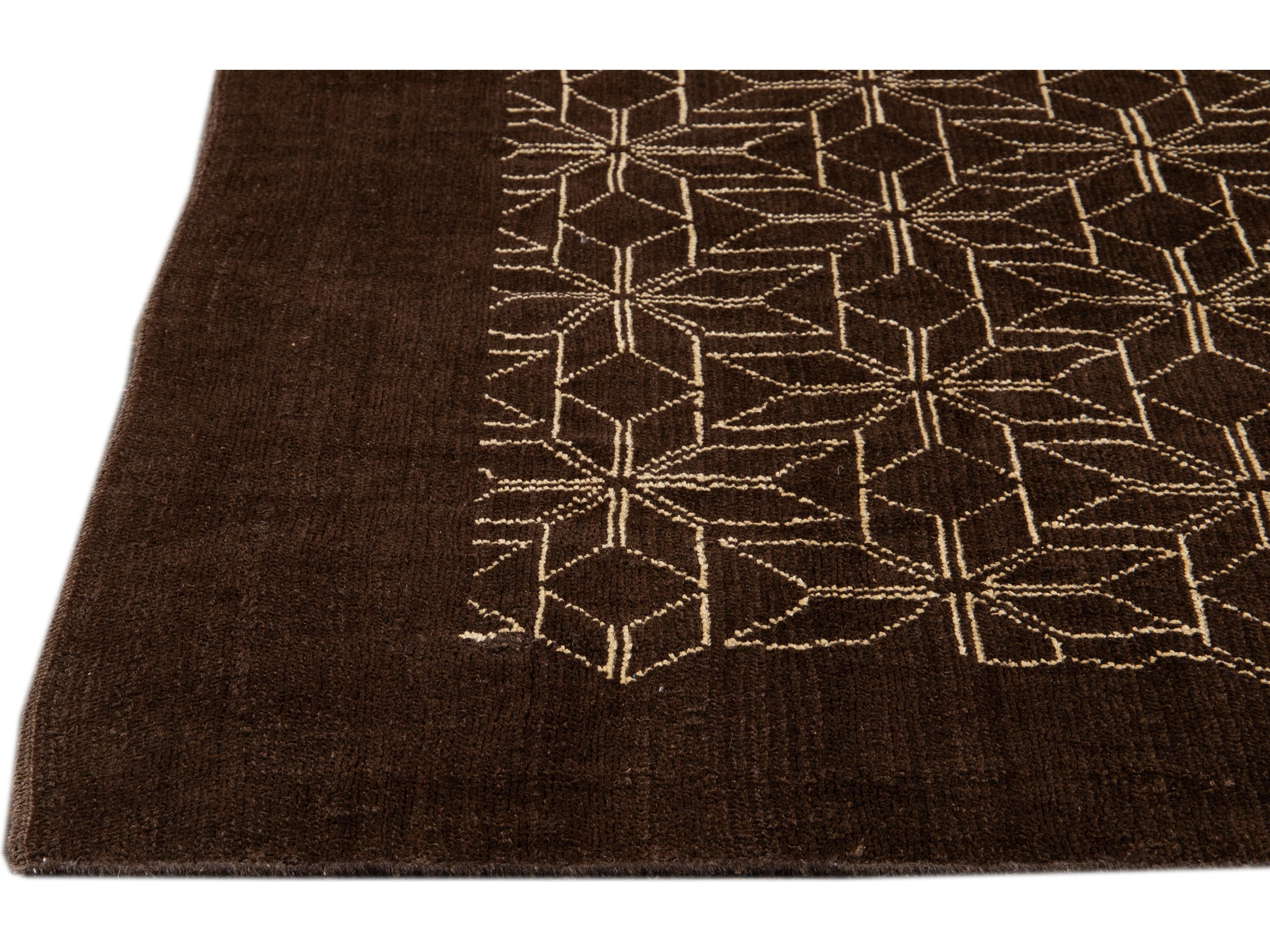 Modern Deco Style Wool Rug 7 X 10