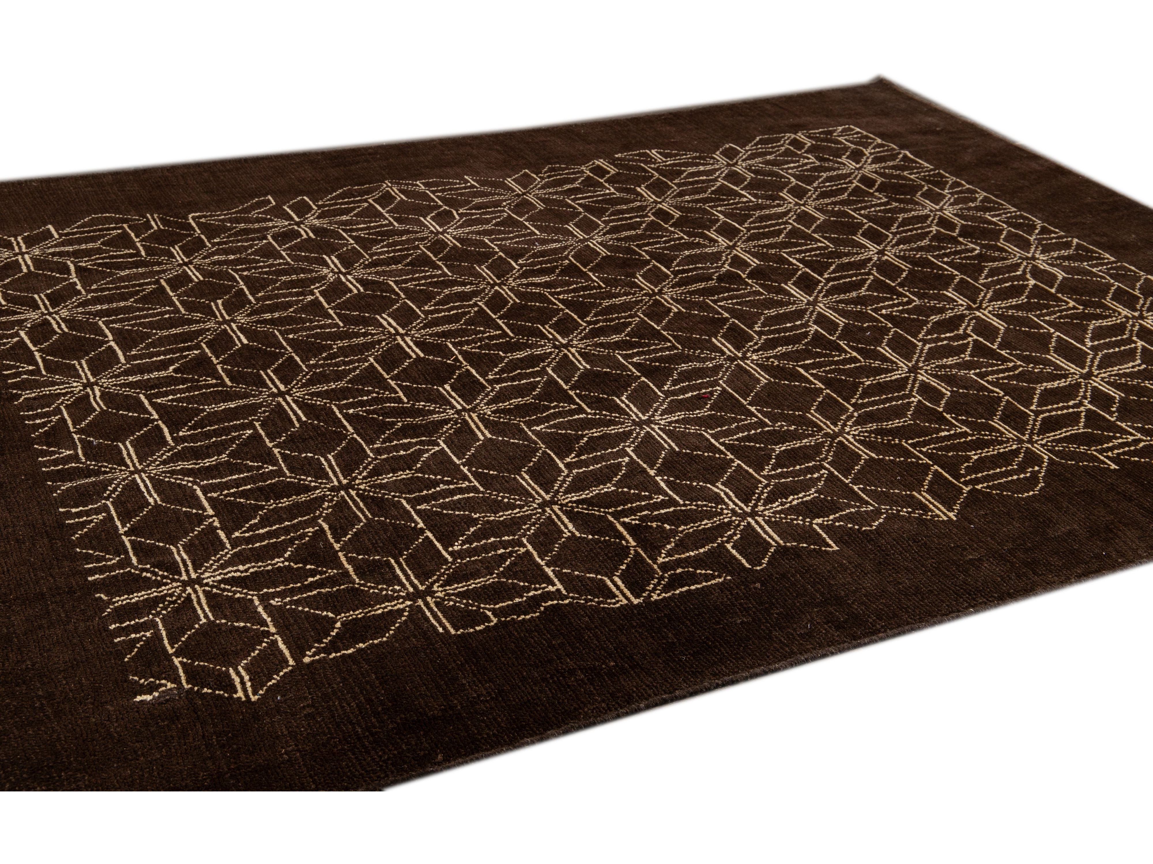 Modern Deco Style Wool Rug 7 X 10