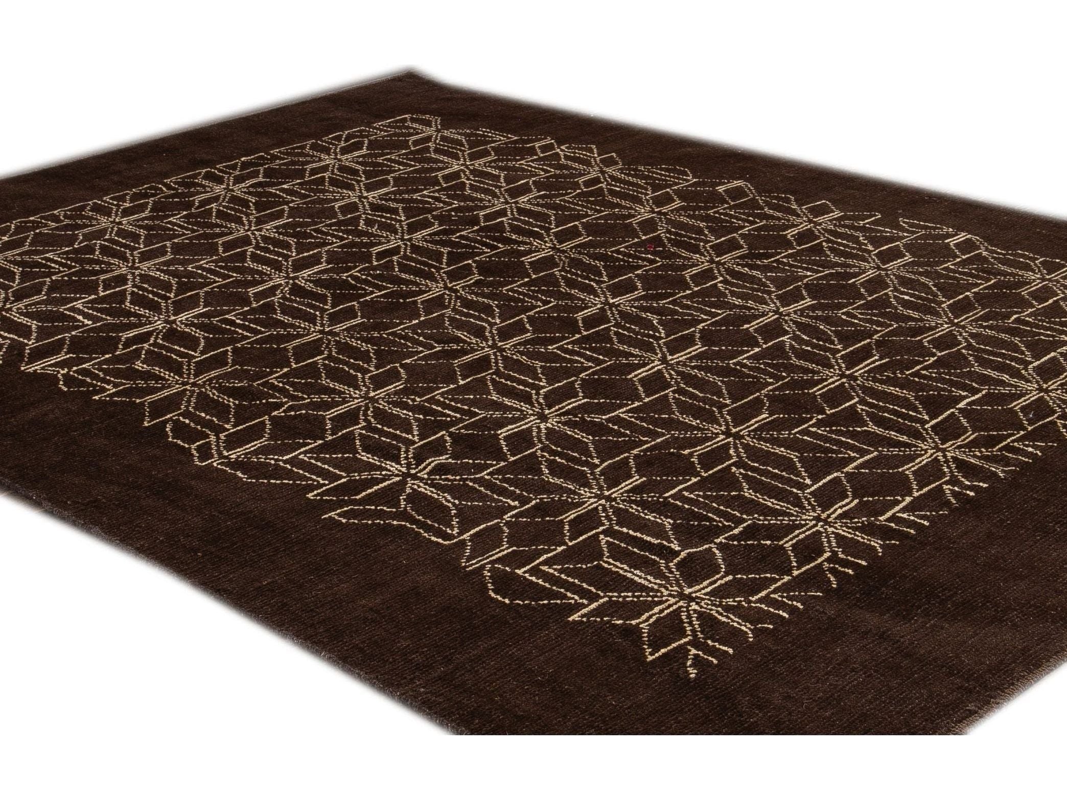Modern Deco Style Wool Rug 7 X 10