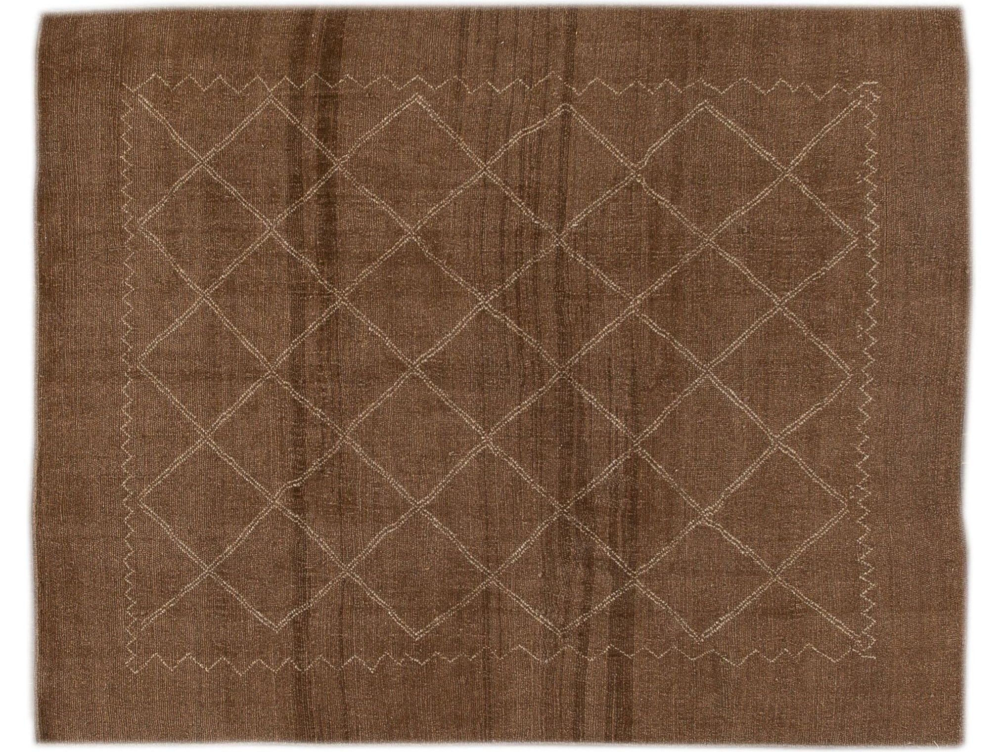 Modern Moroccan Wool Rug 7 X 9