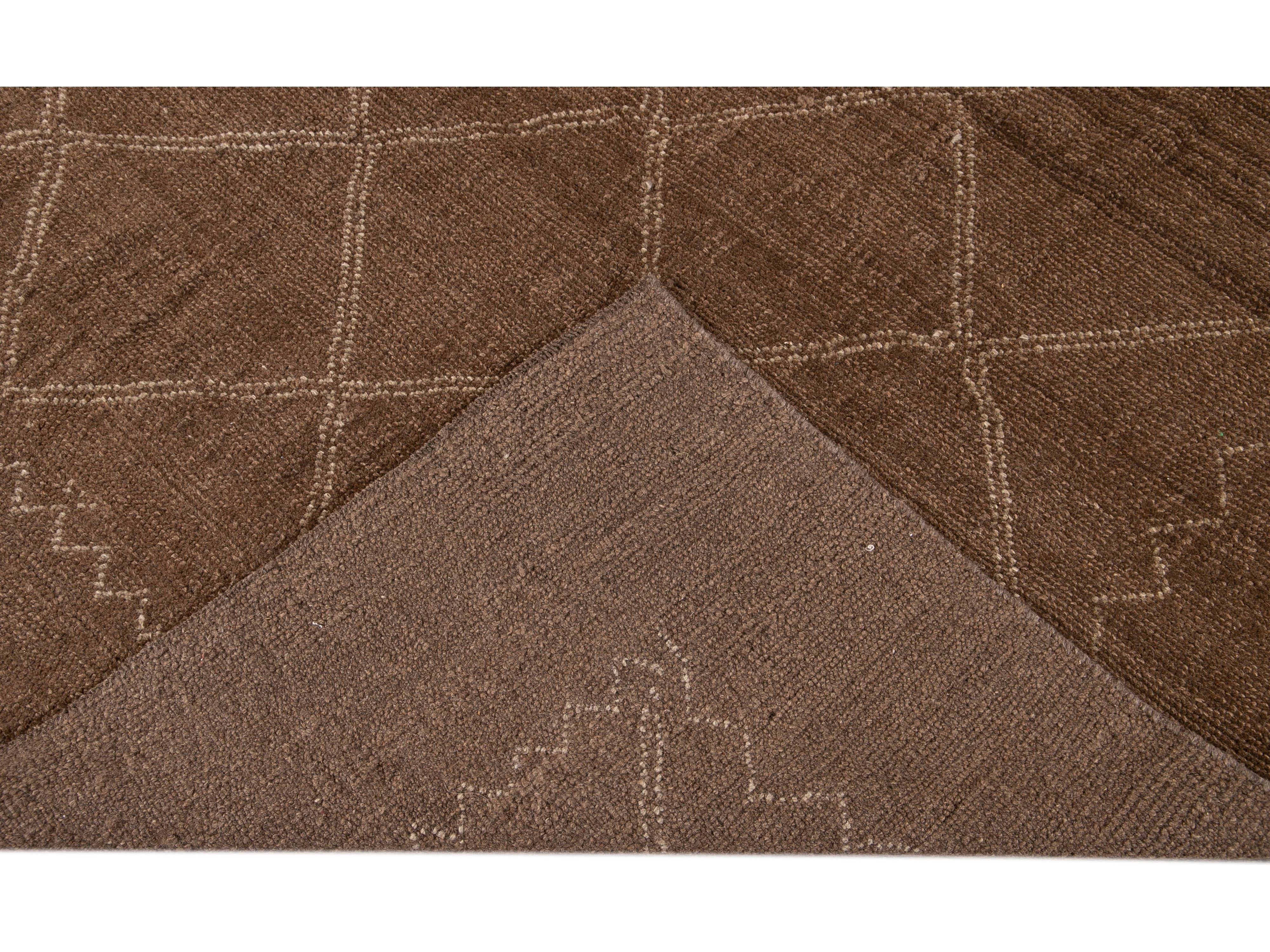 Modern Moroccan Wool Rug 7 X 9