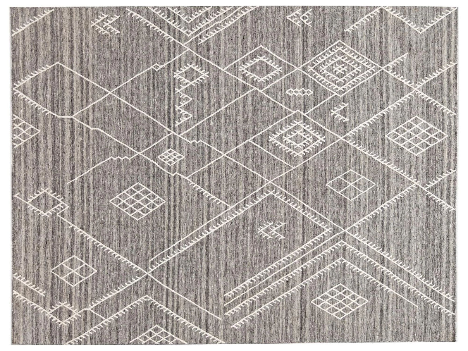 21st Century Modern Indian Flatweave Wool Rug, 9' X 12'