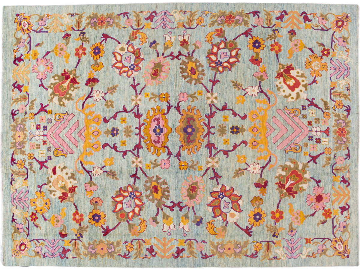 Modern Oushak Wool Rug 12 X 16