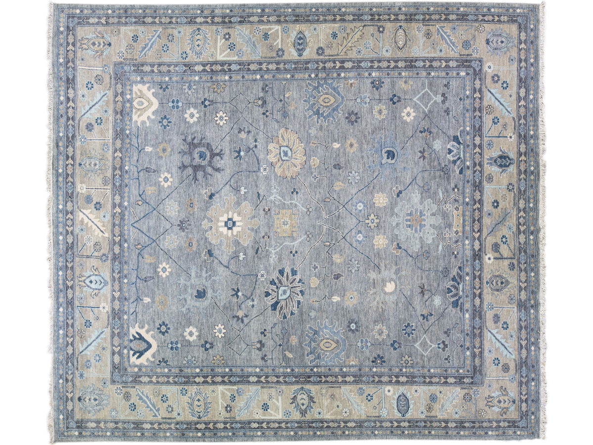 Modern Oushak Wool Rug 13 X 15