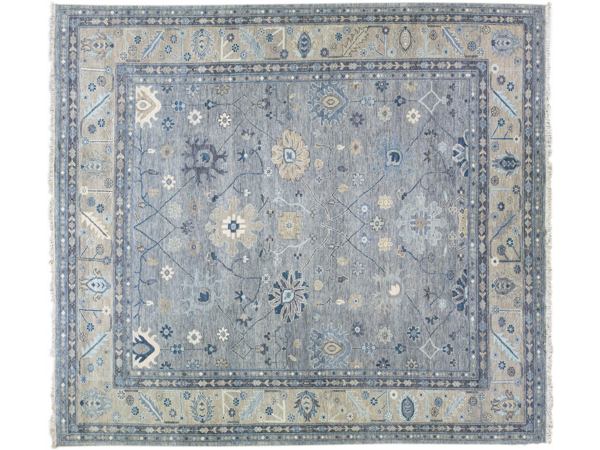 Modern Oushak Wool Rug 13 X 15
