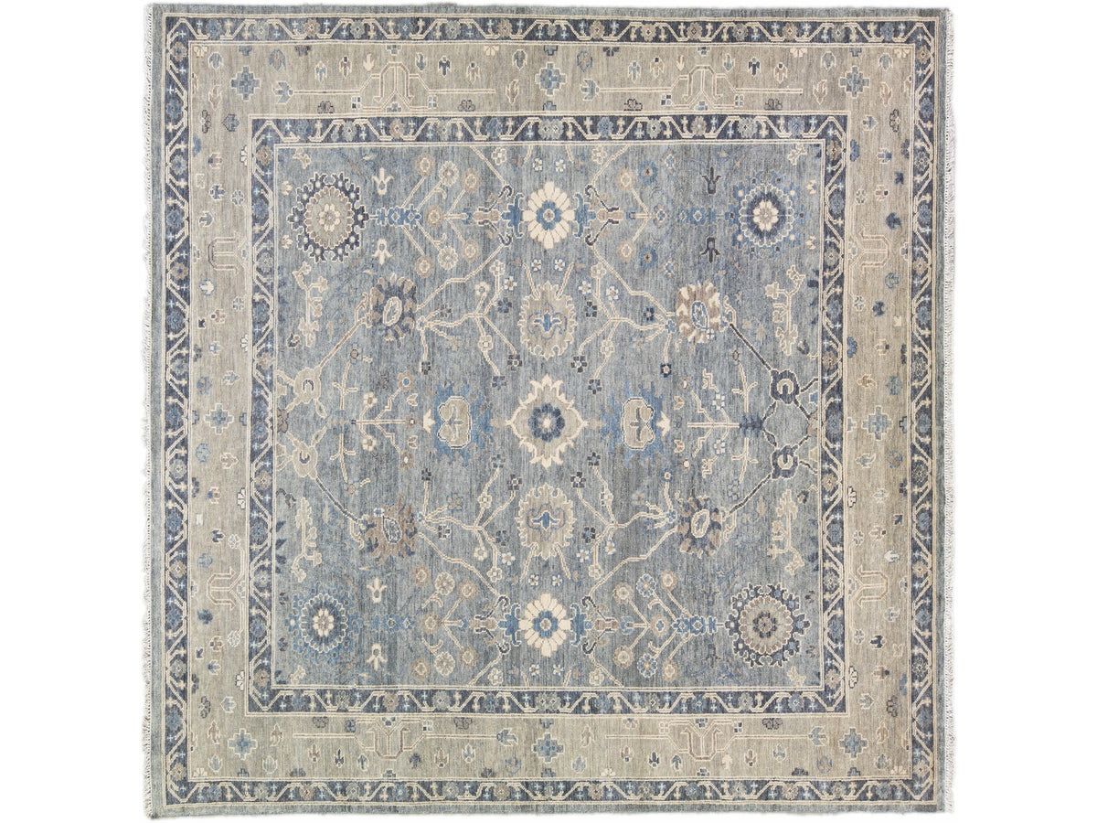 Modern Oushak Wool Rug 11 X 11