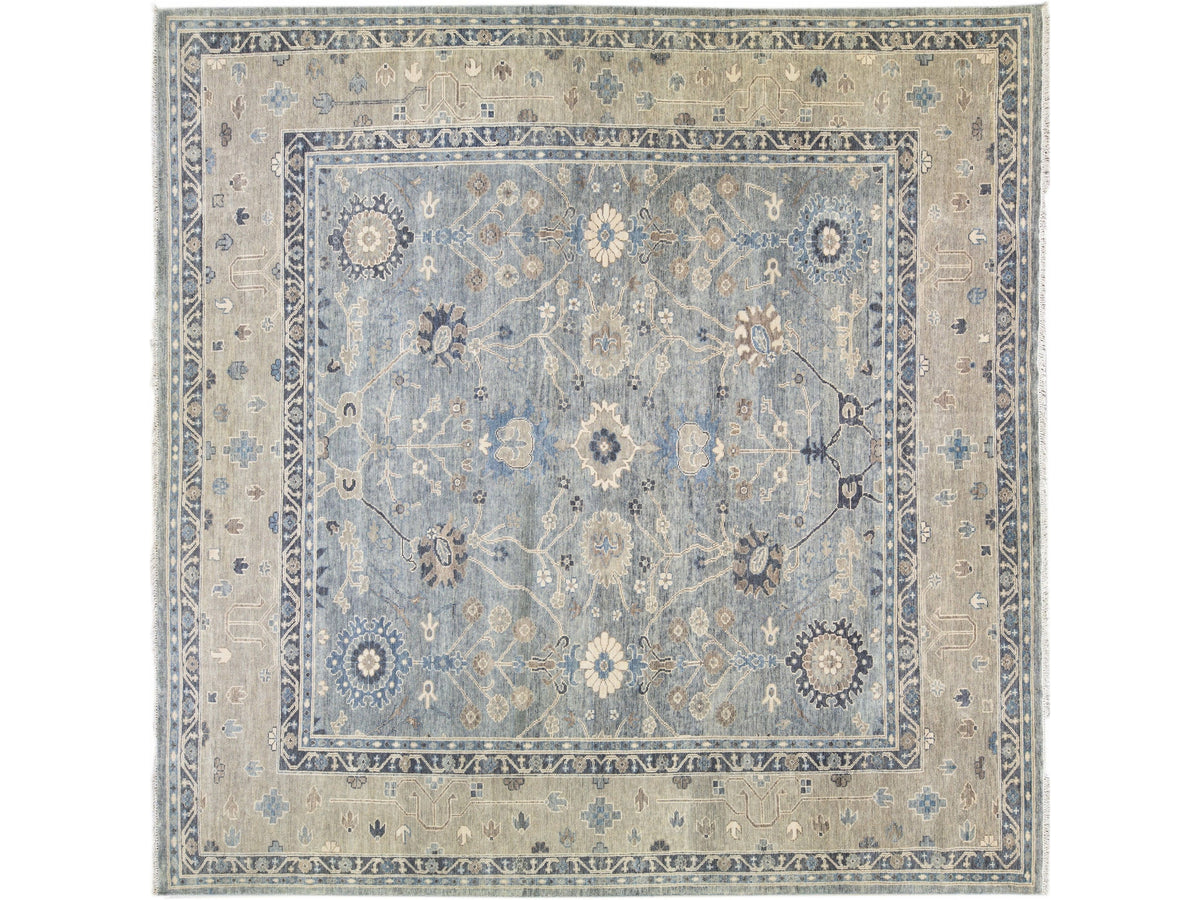 Modern Oushak Wool Rug 14 X 14