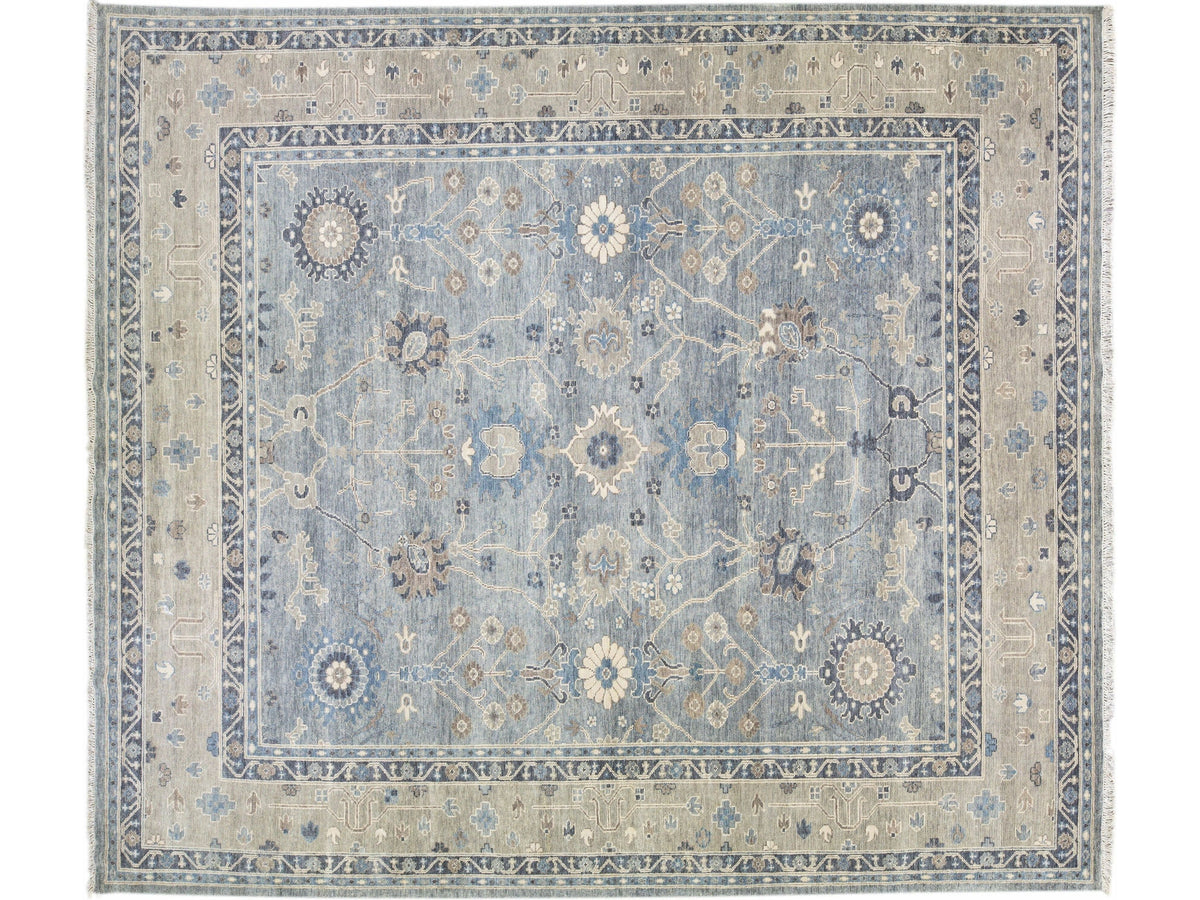 Modern Oushak Wool Rug 13 X 15