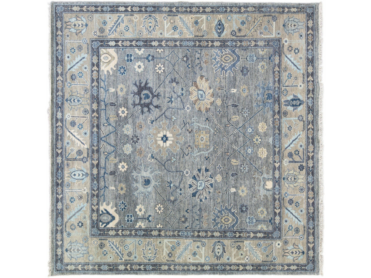 Modern Oushak Wool Rug 10 X 10