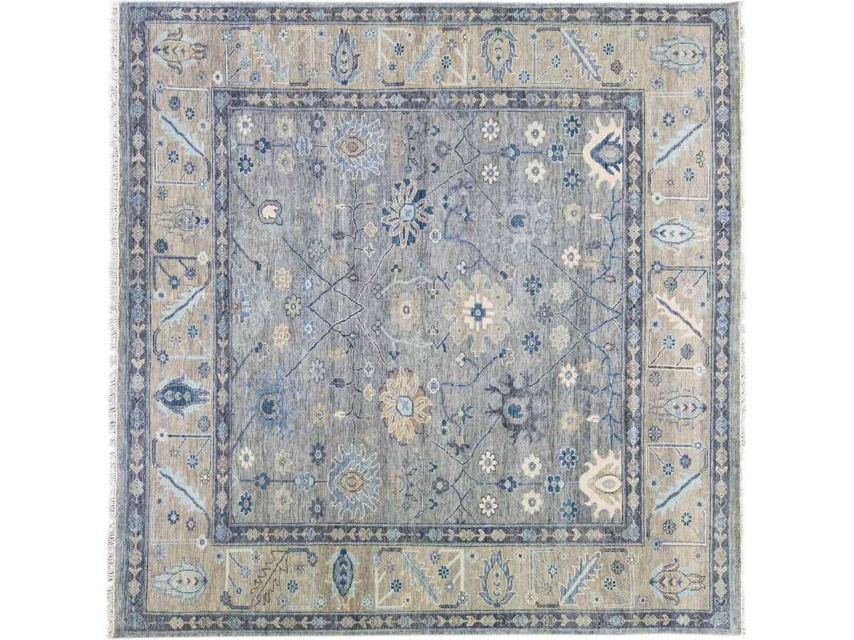 Modern Oushak Wool Rug 11 X 11