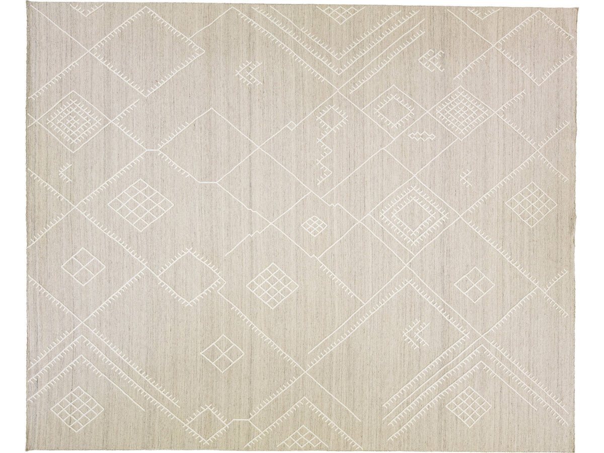 Modern Flatweave Wool Rug 12 X 15