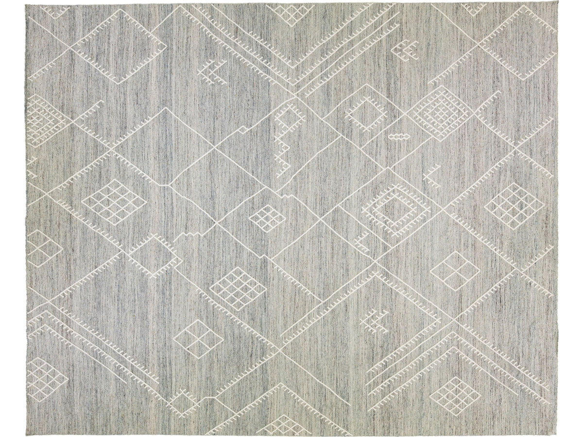 Modern Kilim Wool Rug 12 X 15