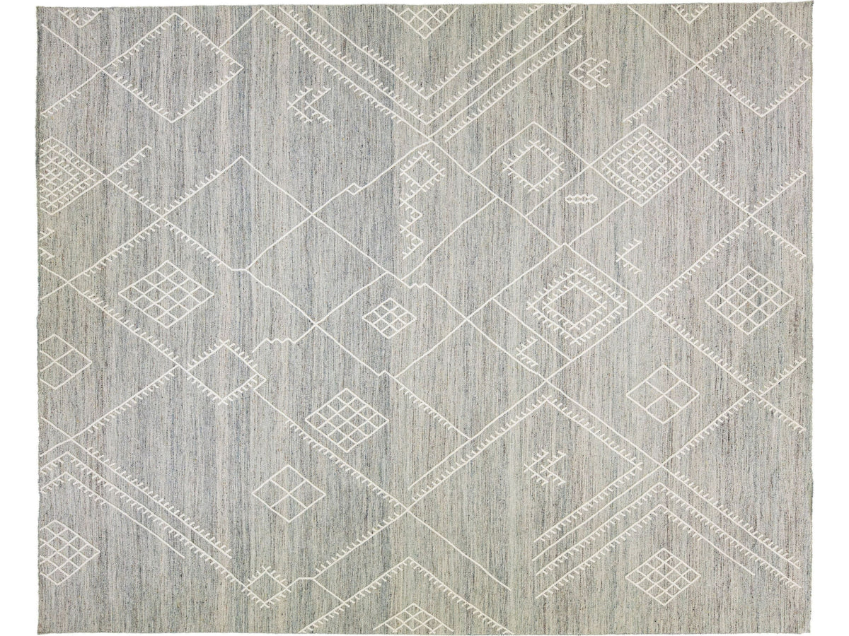 Modern Flatweave Wool Rug 12 X 15