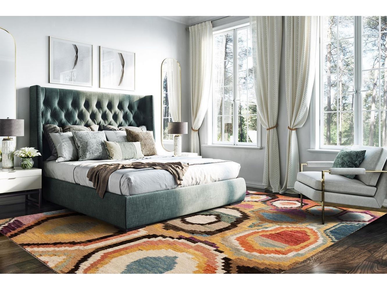 Modern Moroccan Wool Rug 10 X 12