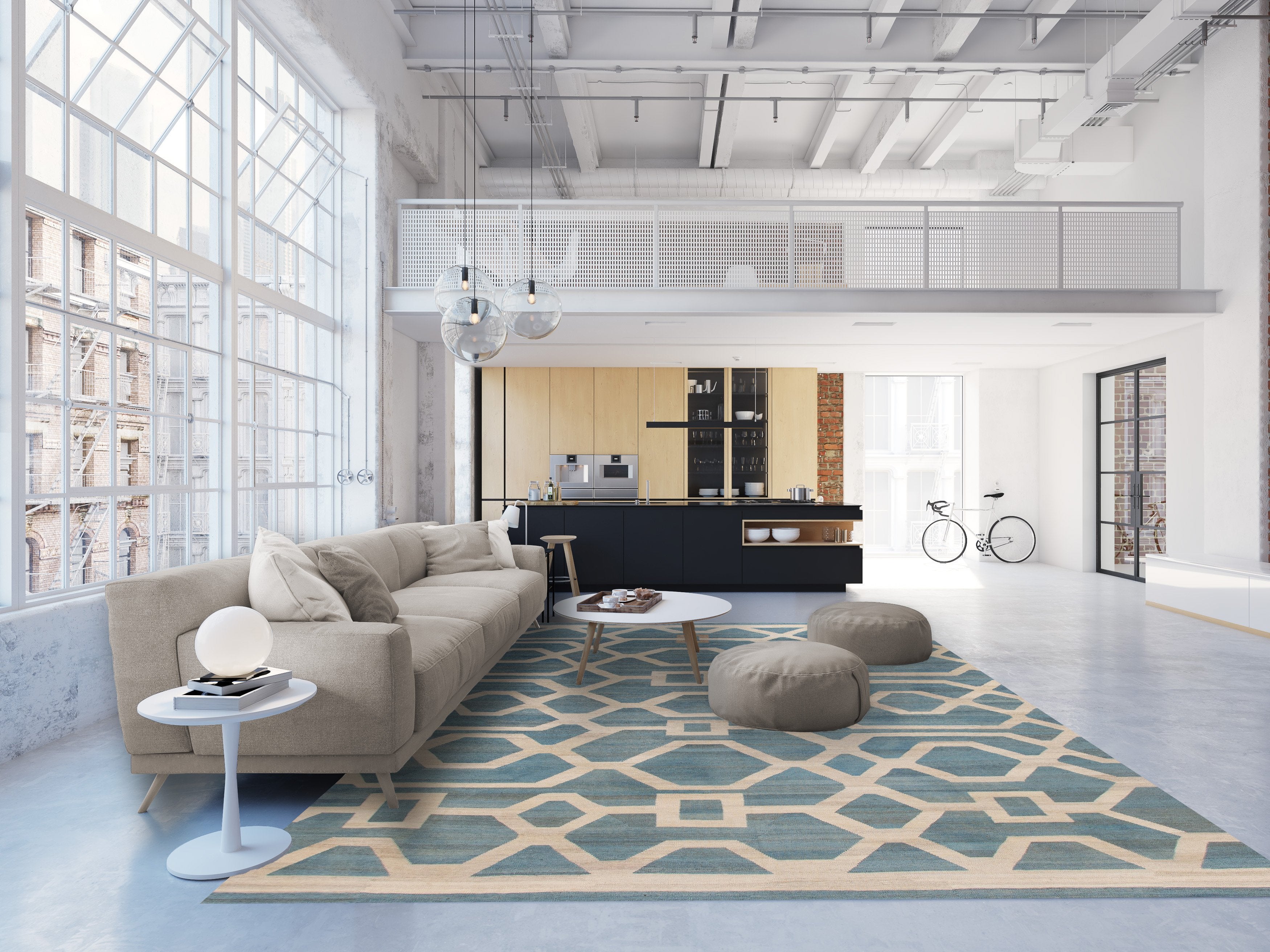 Modern Kilim Wool Rug 10 X 14