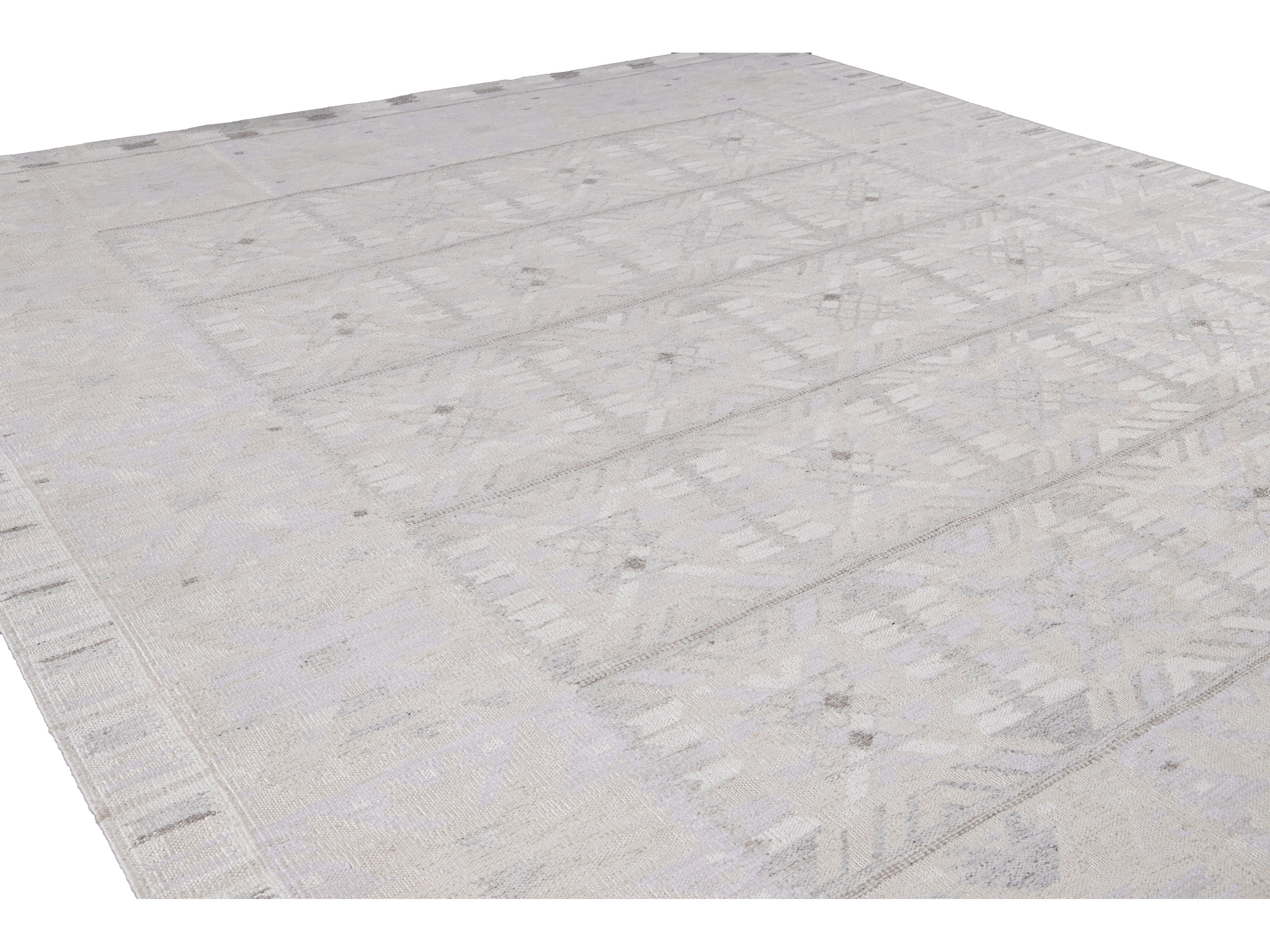Modern Swedish Style Wool Rug 12 X 14