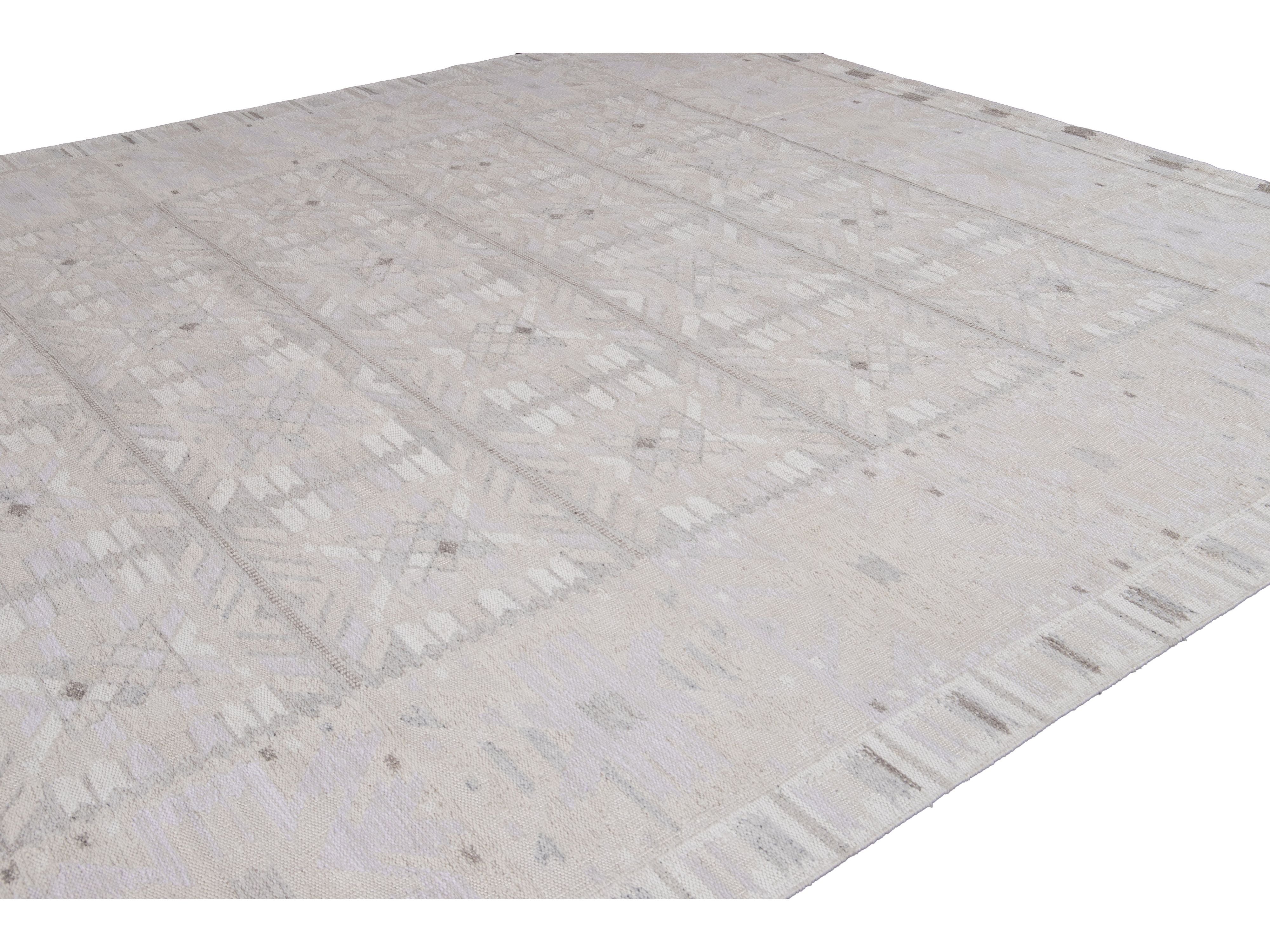 Modern Swedish Style Wool Rug 12 X 14