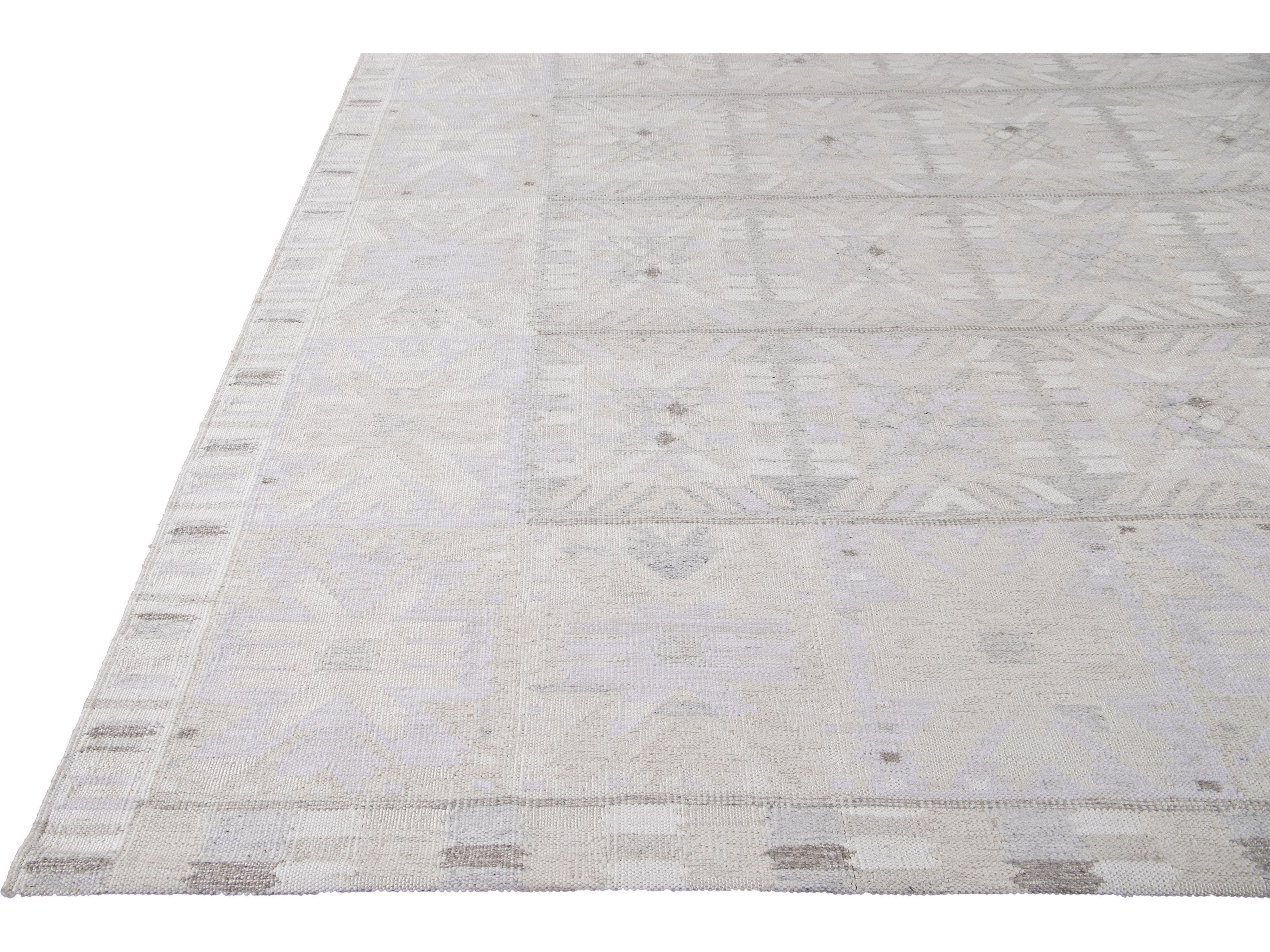 Modern Swedish Style Wool Rug 12 X 14