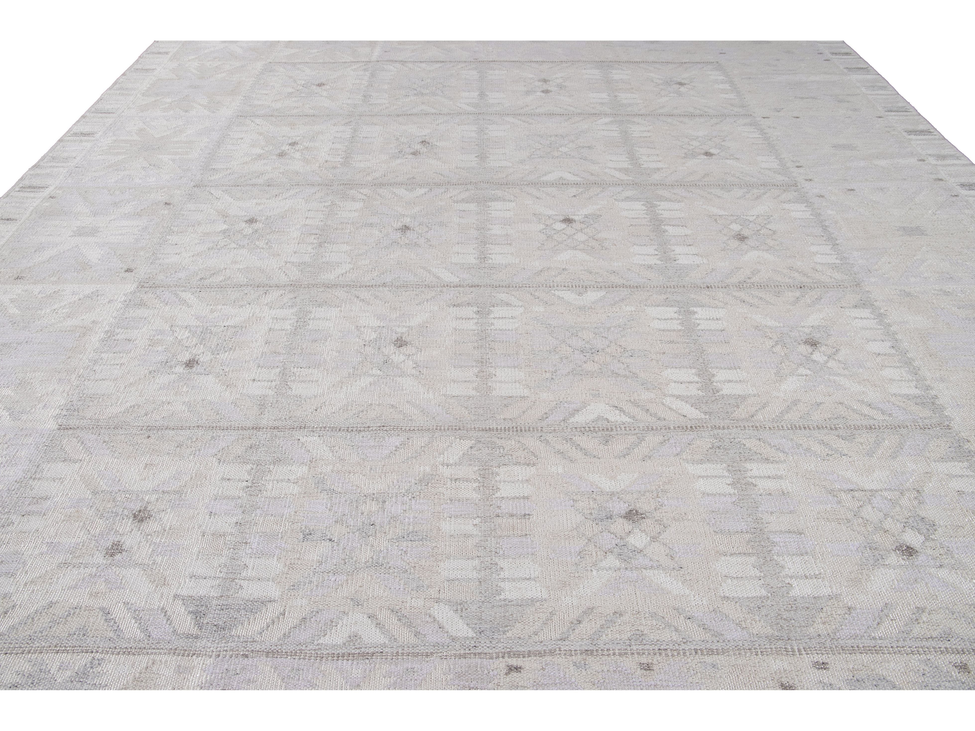 Modern Swedish Style Wool Rug 12 X 14