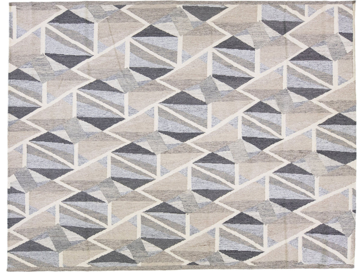 Modern Swedish Wool Rug 11 X 14