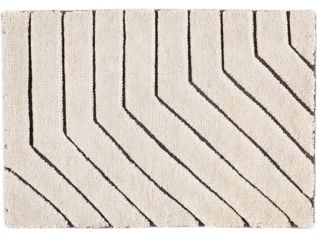 Ivory Textured Wool Custom Rug